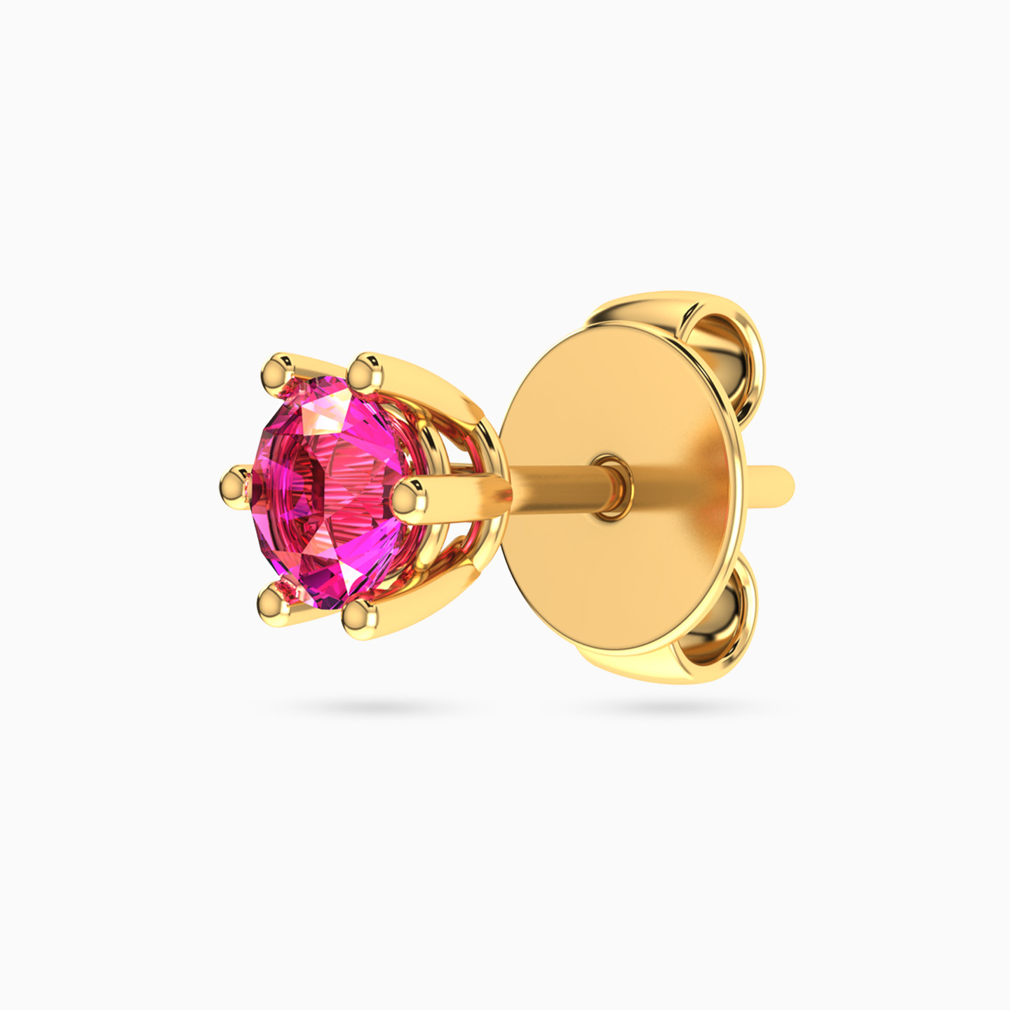 18K Gold Colored Stones Stud Earrings - 3