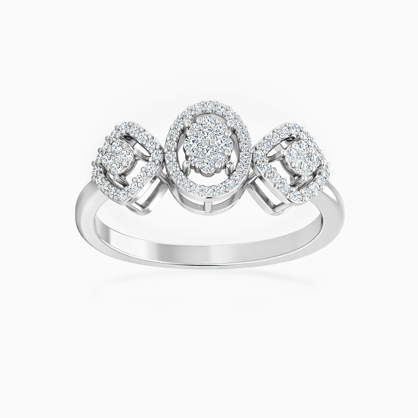 خاتم ذهب بأشكال متعددة عيار 18 قيراط مزين بالألماس - 2 خاتم ذهب بأشكال متعددة عيار 18 قيراط مزين بالألماس - 2