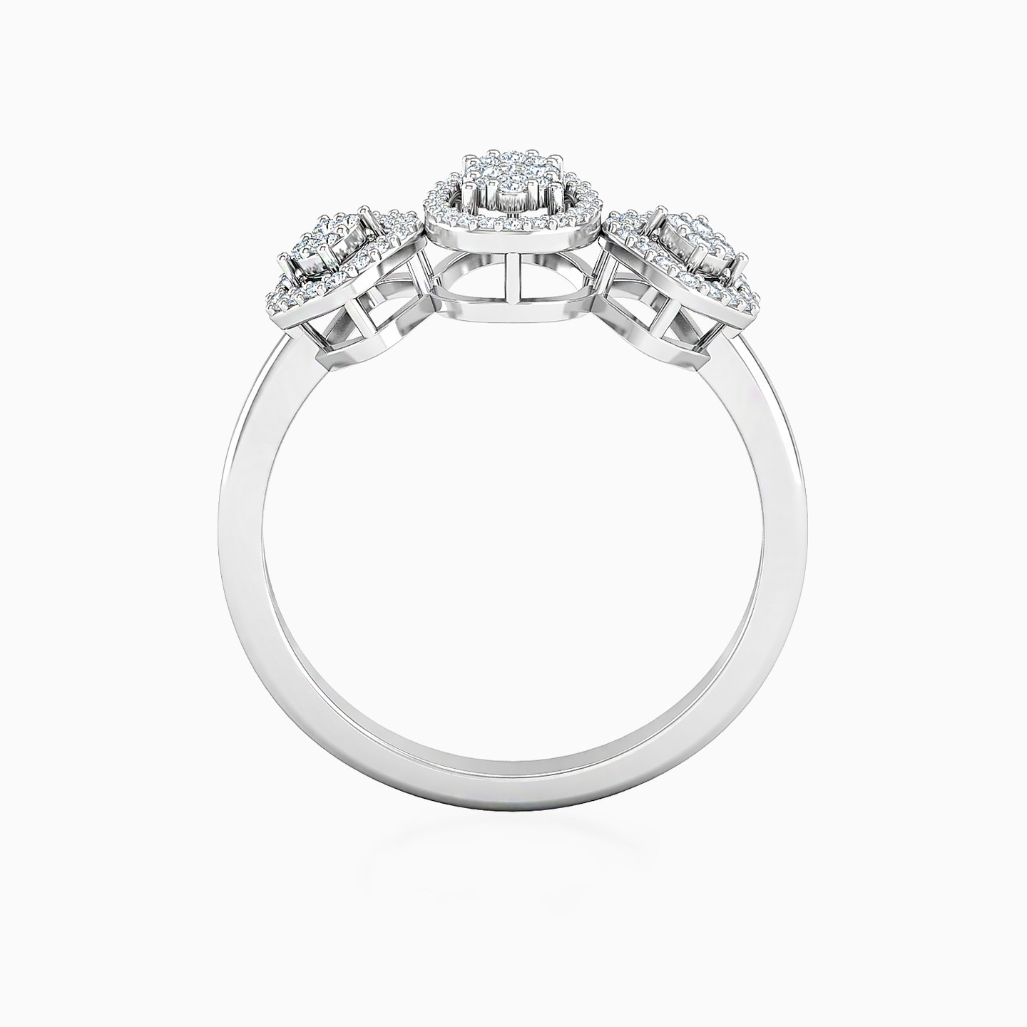 خاتم ذهب بأشكال متعددة عيار 18 قيراط مزين بالألماس - 4 خاتم ذهب بأشكال متعددة عيار 18 قيراط مزين بالألماس - 4