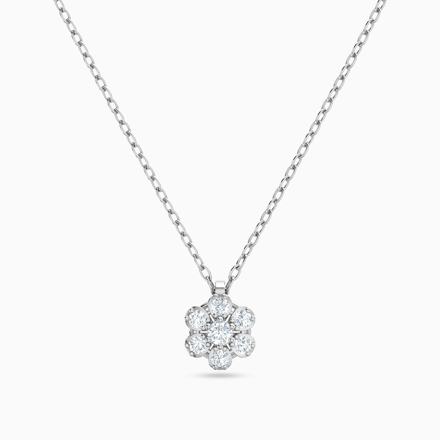Flower Cubic Zirconia Necklace in 18K Gold Flower Cubic Zirconia Necklace in 18K Gold