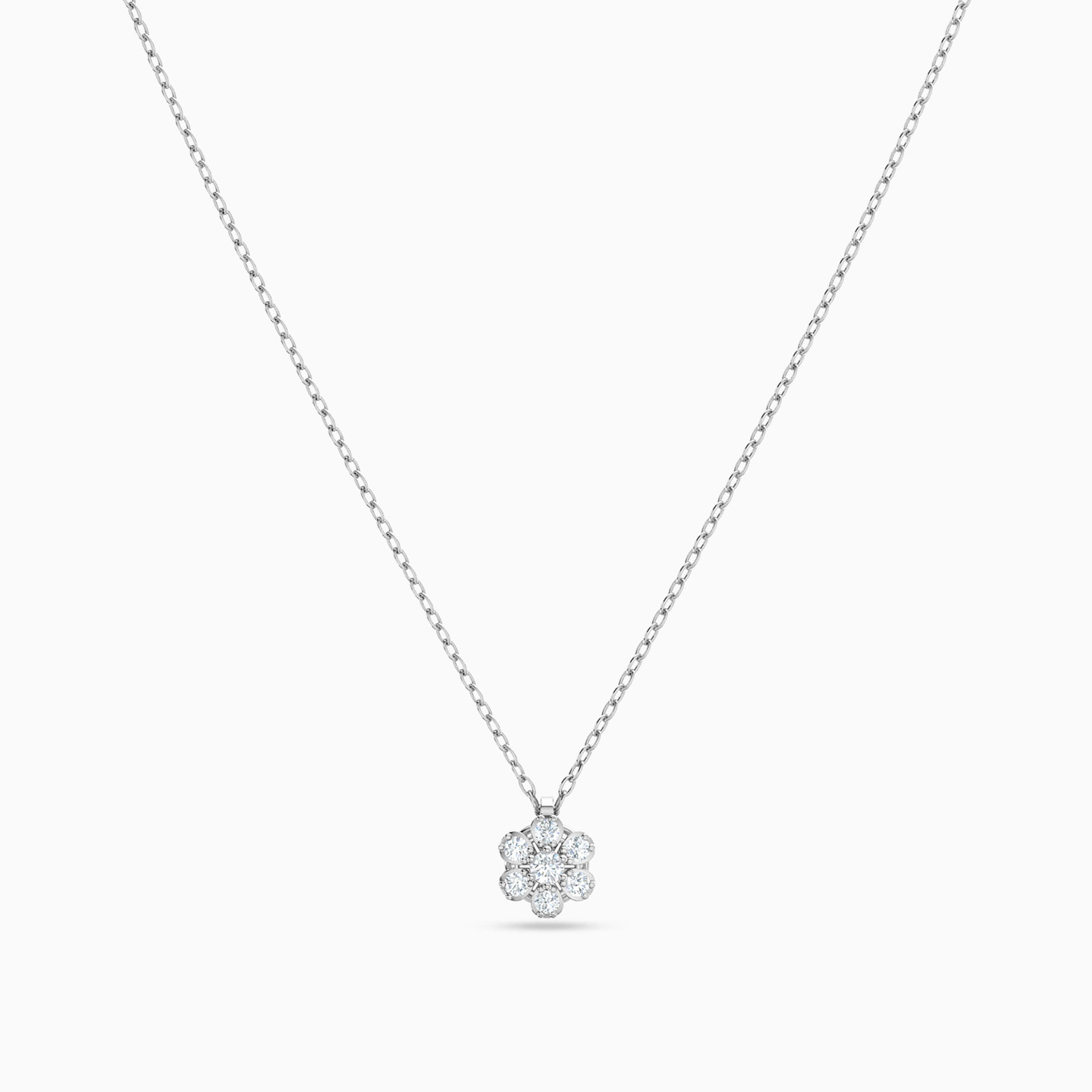 Flower Cubic Zirconia Necklace in 18K Gold - 3 Flower Cubic Zirconia Necklace in 18K Gold - 3