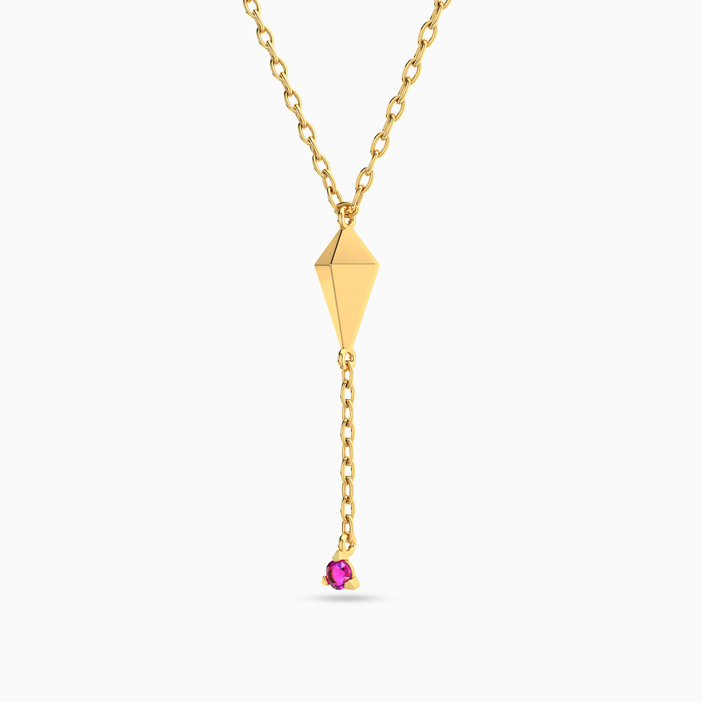 Kite Colored Stones Necklace In 14K Gold - 2