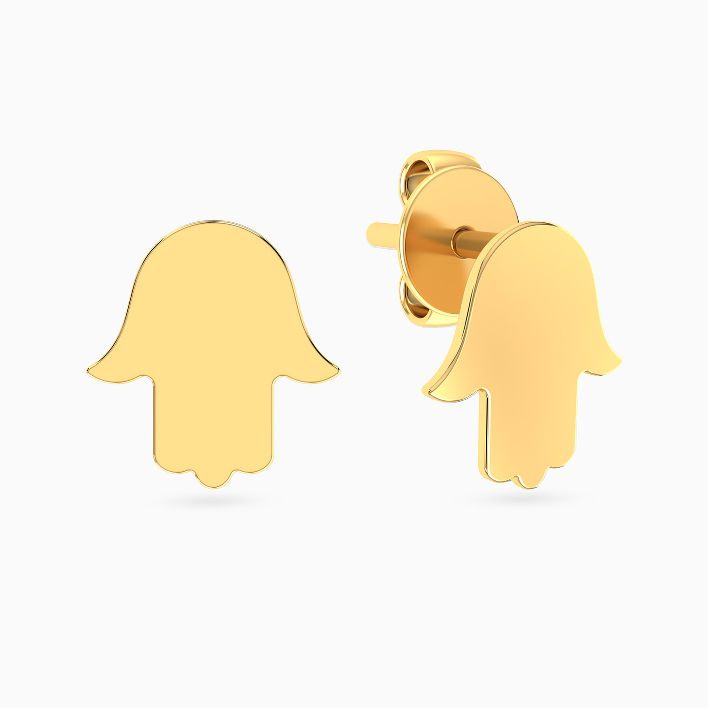 Hamsa Stud Earrings in 18K Gold - 2 Hamsa Stud Earrings in 18K Gold - 2