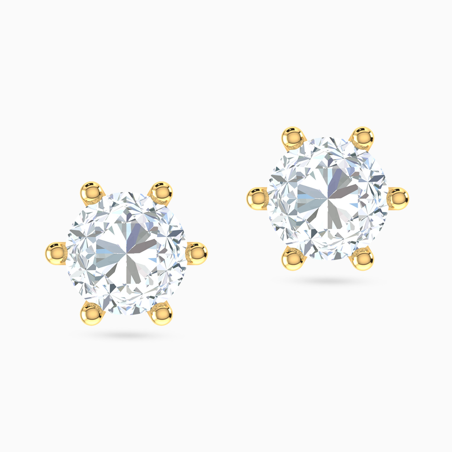 18K Gold Cubic Zirconia Stud Earrings