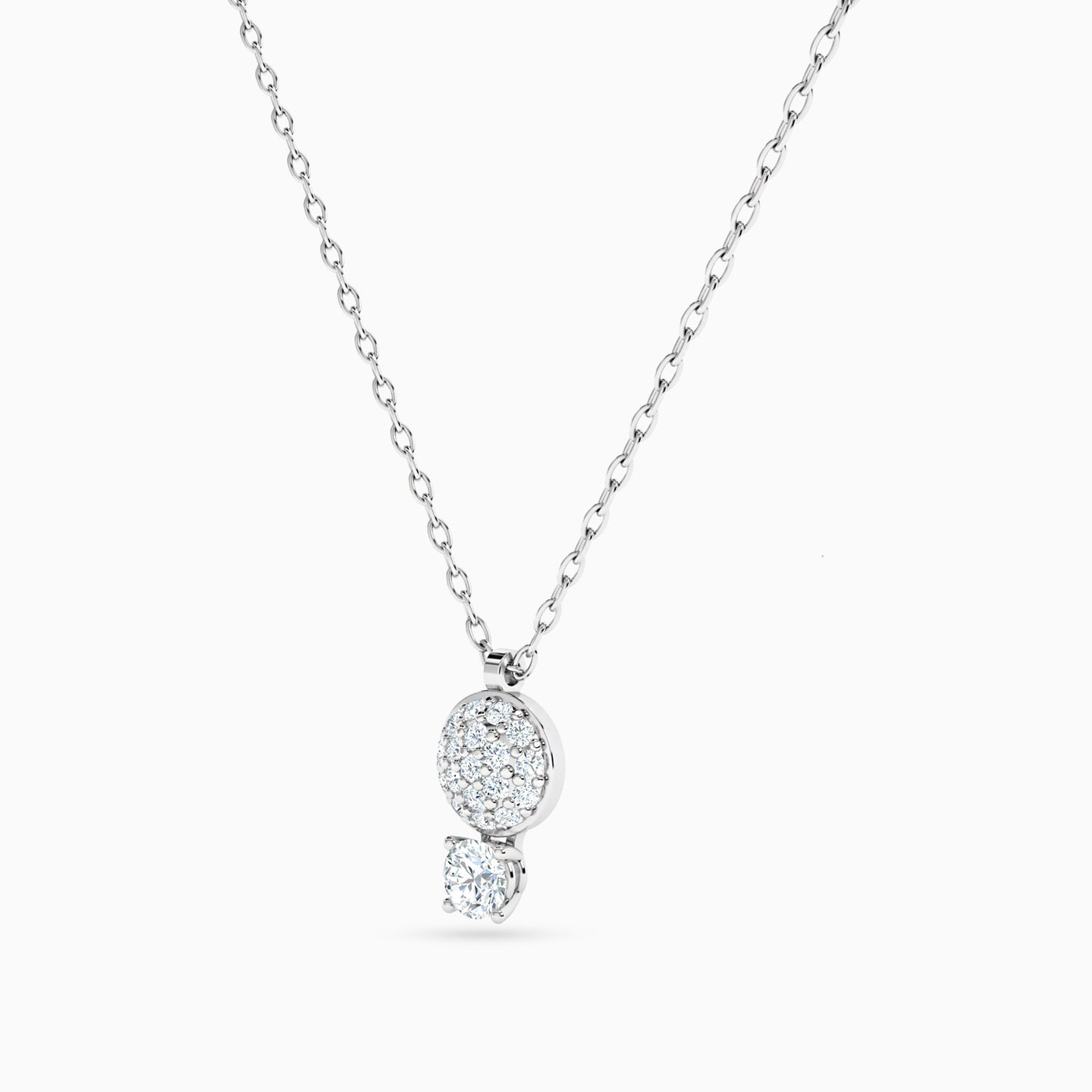 18K Gold Cubic Zirconia Pendant Necklace - 2