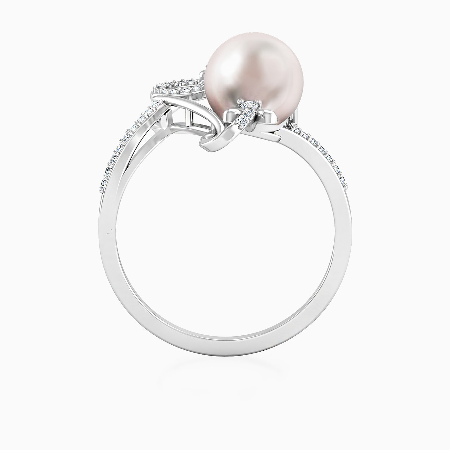 18K Gold Diamond & Pearl Statement Ring - 3