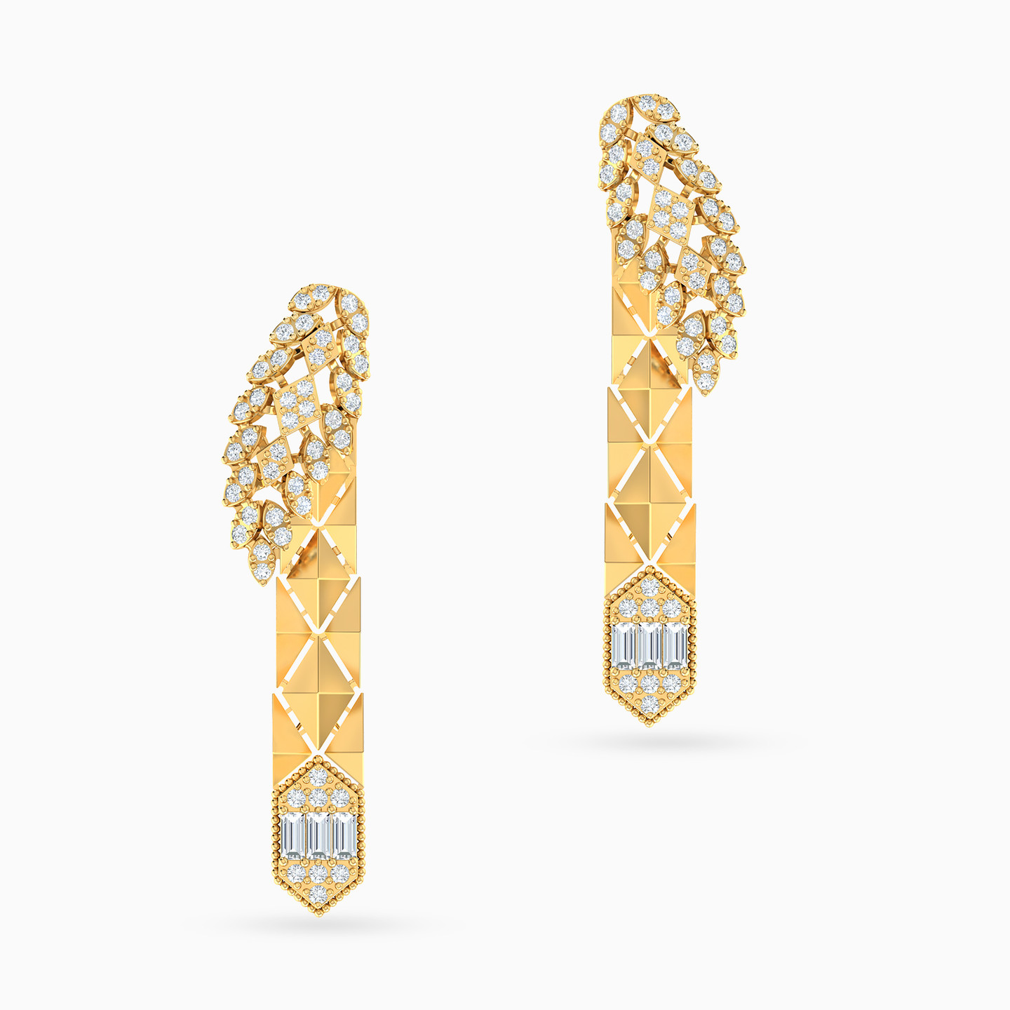 18K Gold Cubic Zirconia Drop Earrings