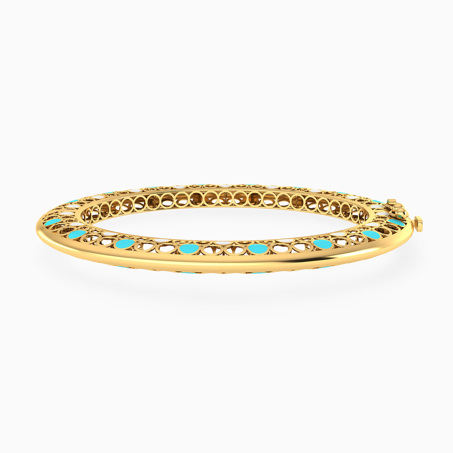 18K Gold Enamel Coated Bangle Bracelet