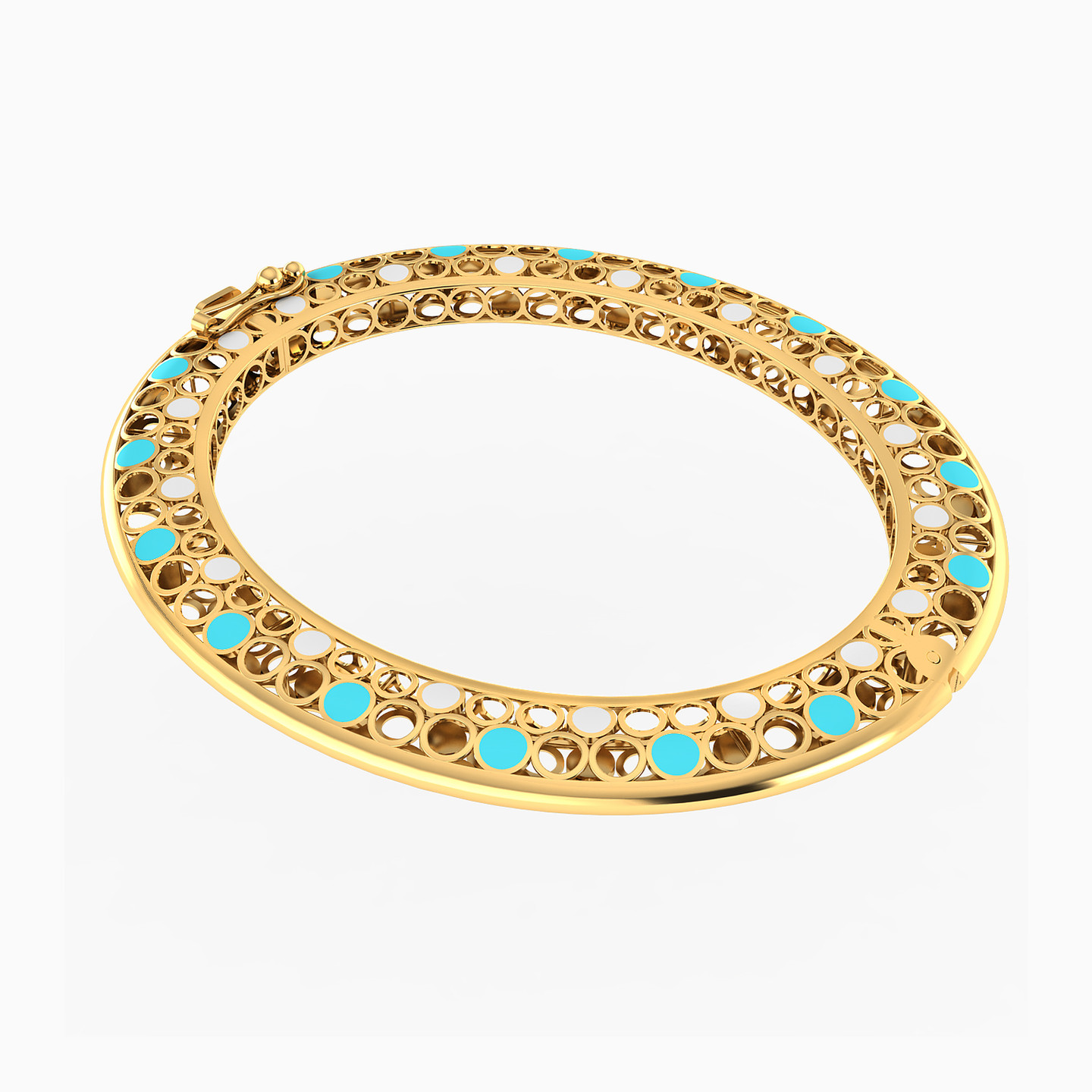 18K Gold Enamel Coated Bangle Bracelet - 2