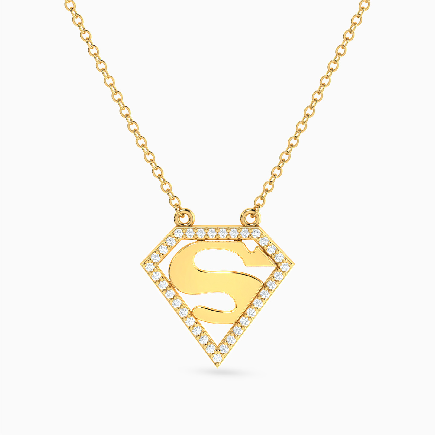 سلسلة ذهب Superwoman عيار 18 قيراط مزينة بالألماس سلسلة ذهب Superwoman عيار 18 قيراط مزينة بالألماس