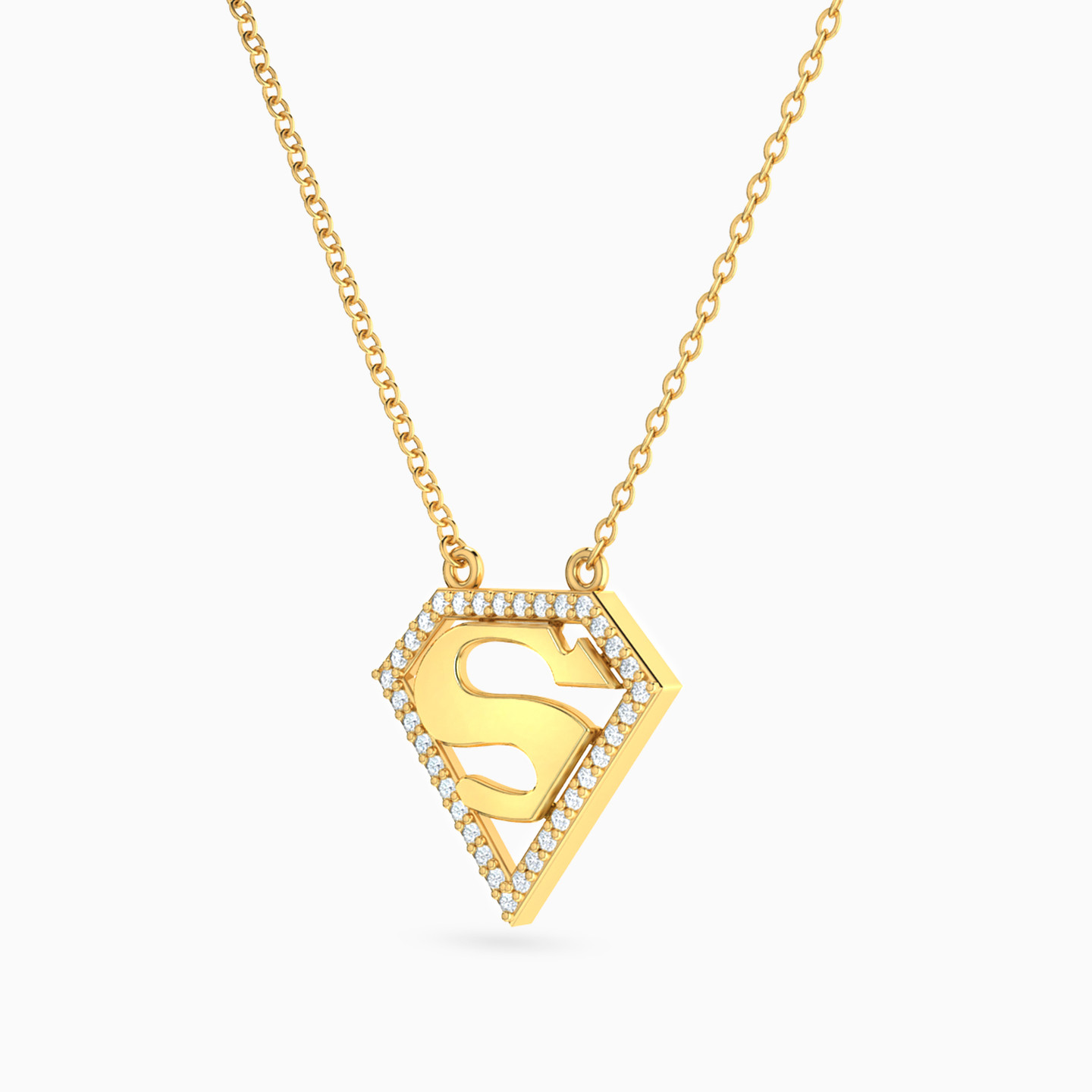 سلسلة ذهب Superwoman عيار 18 قيراط مزينة بالألماس - 2 سلسلة ذهب Superwoman عيار 18 قيراط مزينة بالألماس - 2