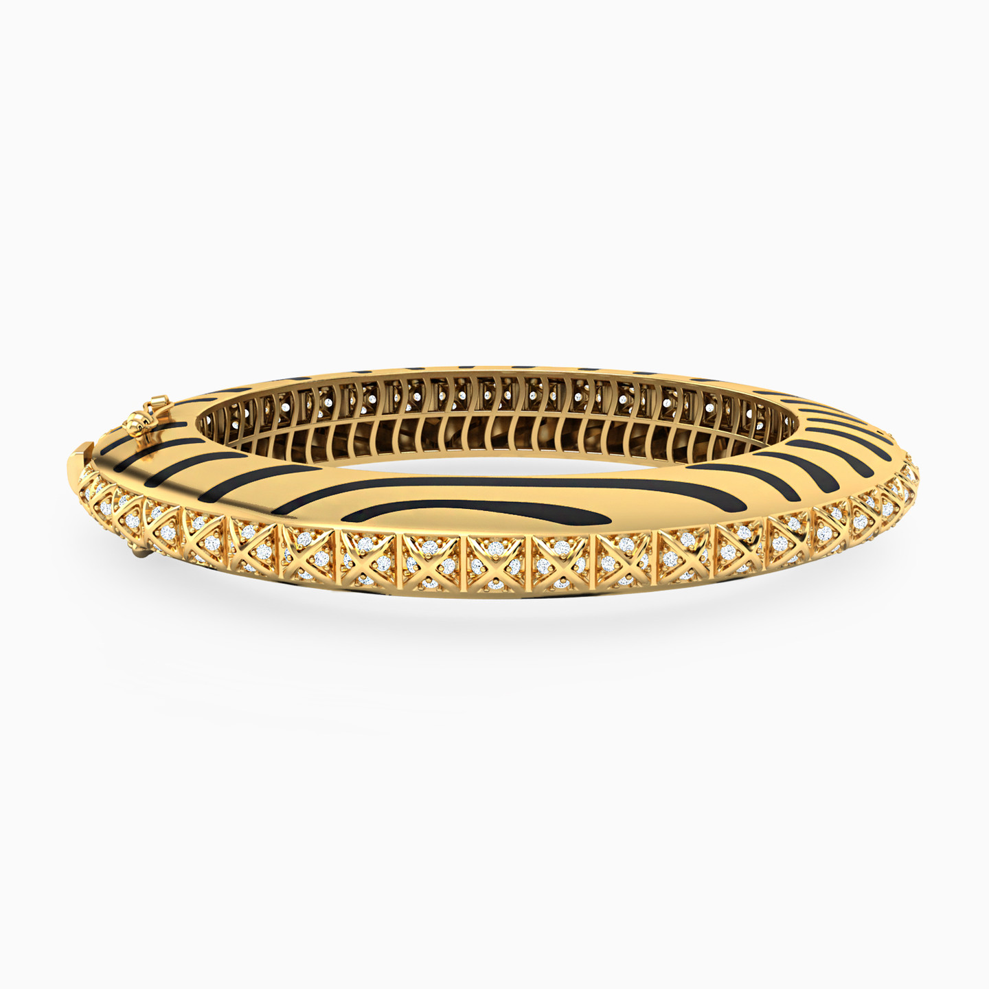 18K Gold Cubic Zirconia Bangle Bracelet