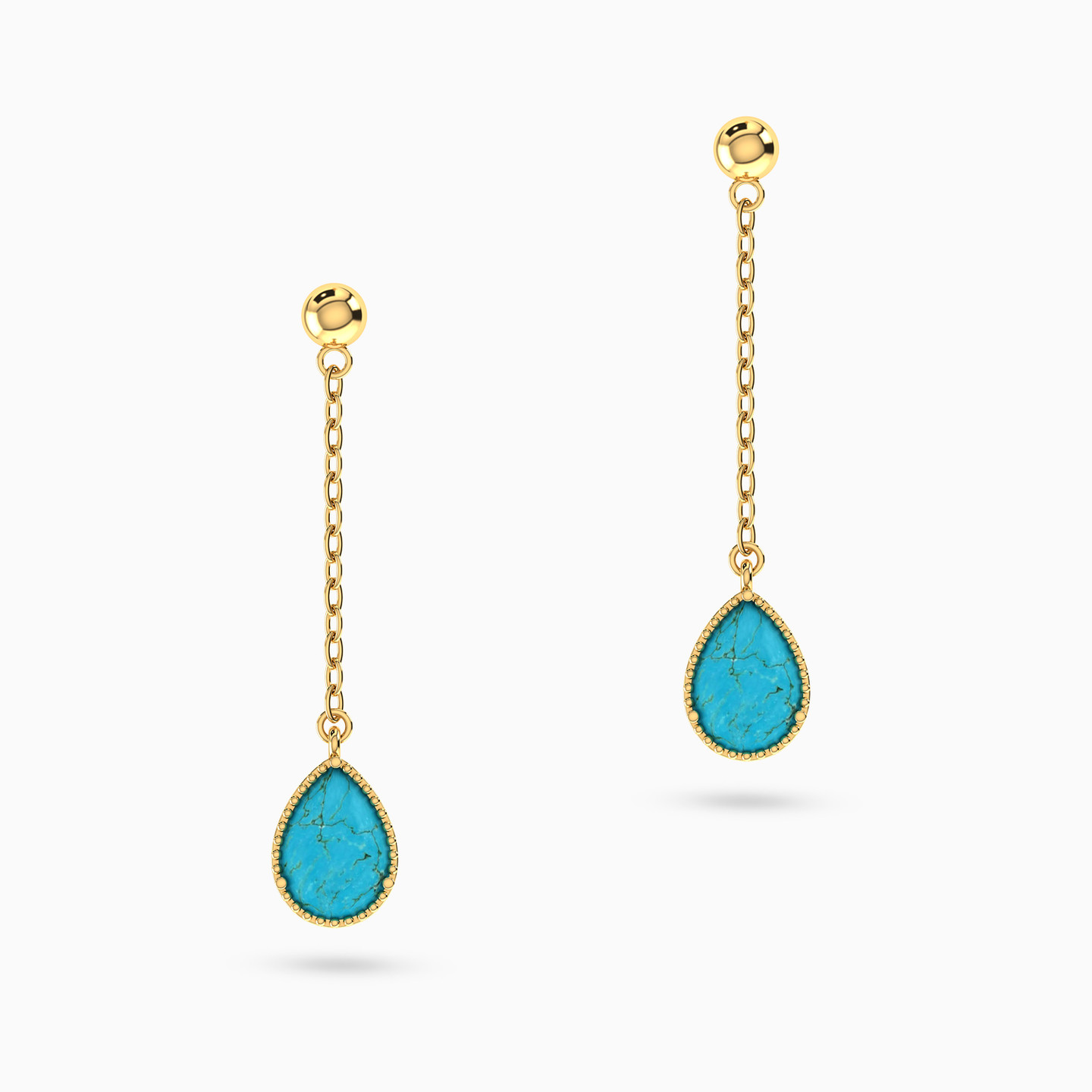 Pear Colored Stones Drop Earrings in 18K Gold Pear Colored Stones Drop Earrings in 18K Gold