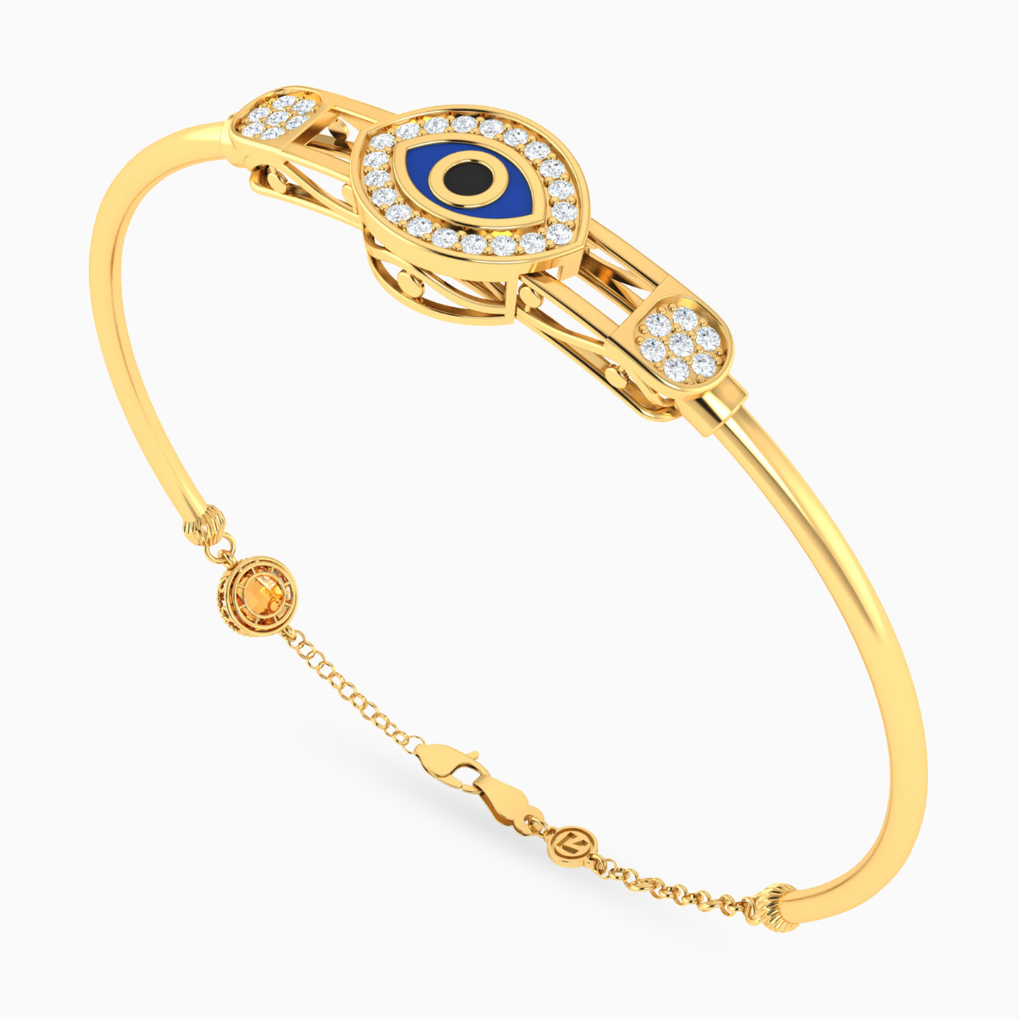 أسورة بسلسلة ذهب عين عيار 18 قيراط مزينة بأحجار الزركون ومطلية بالمينا - 3 أسورة بسلسلة ذهب عين عيار 18 قيراط مزينة بأحجار الزركون ومطلية بالمينا - 3