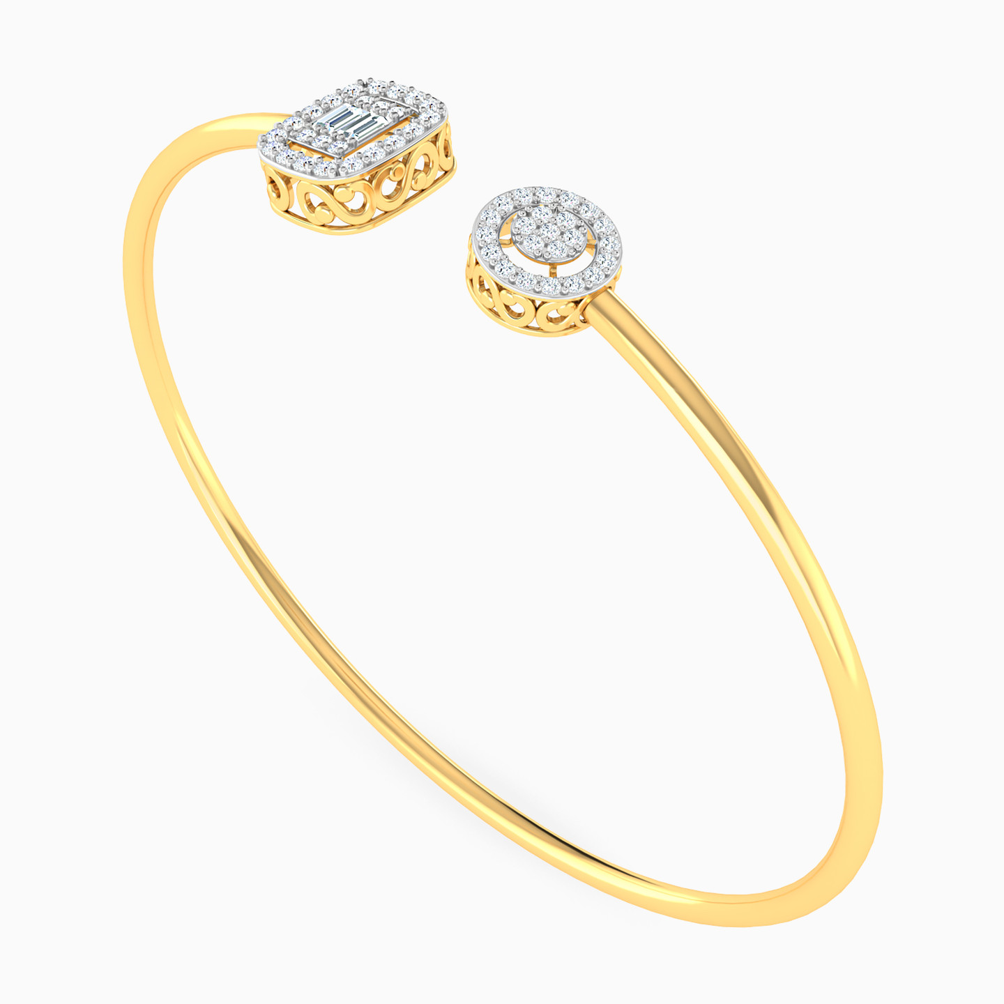 Multishaped Cubic Zirconia Chain Bracelet in 18K Gold - 3 Multishaped Cubic Zirconia Chain Bracelet in 18K Gold - 3