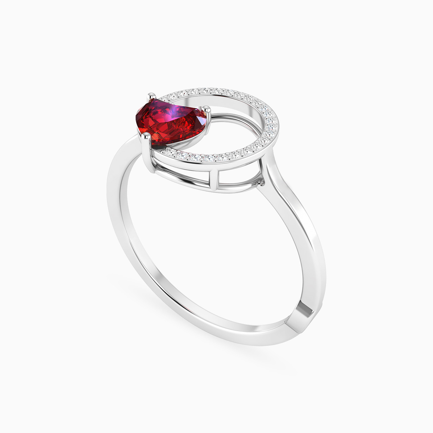 Heart Diamond Ring in 18K Gold - 3 Heart Diamond Ring in 18K Gold - 3