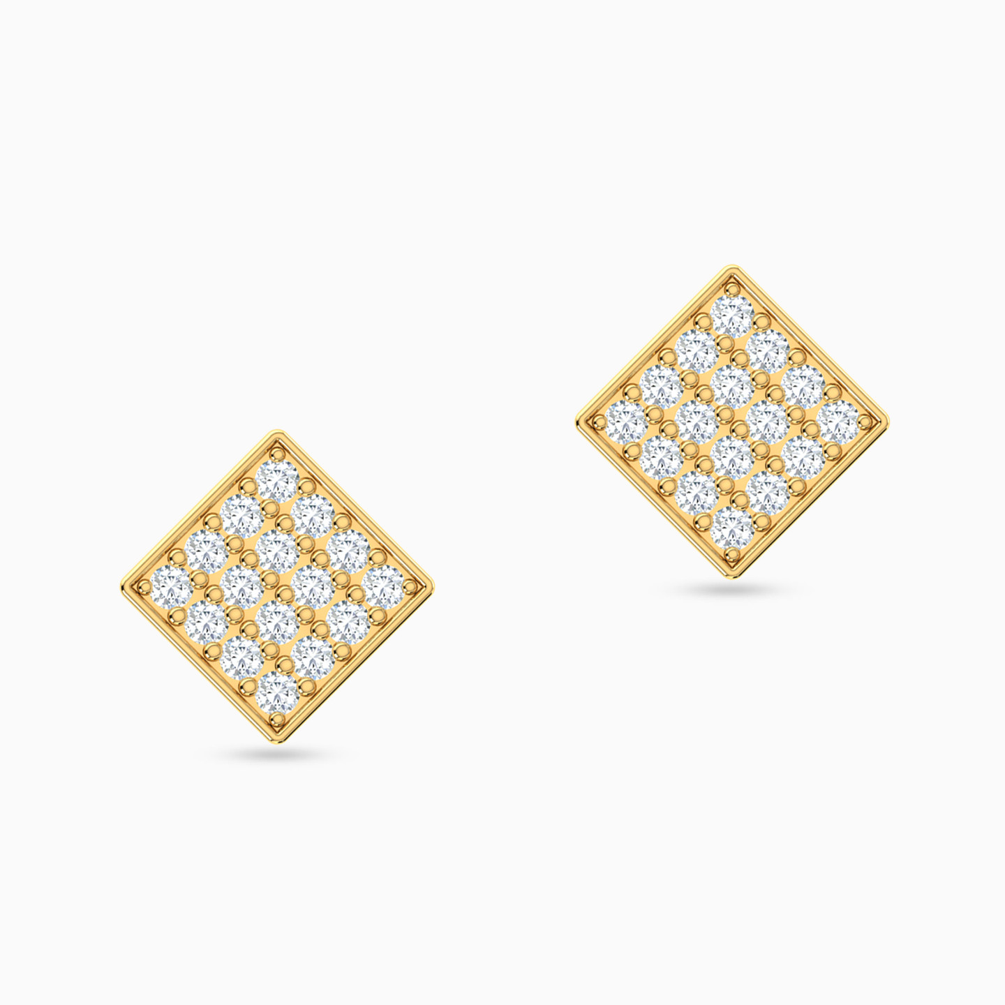 18K Gold Cubic Zirconia Stud Earrings