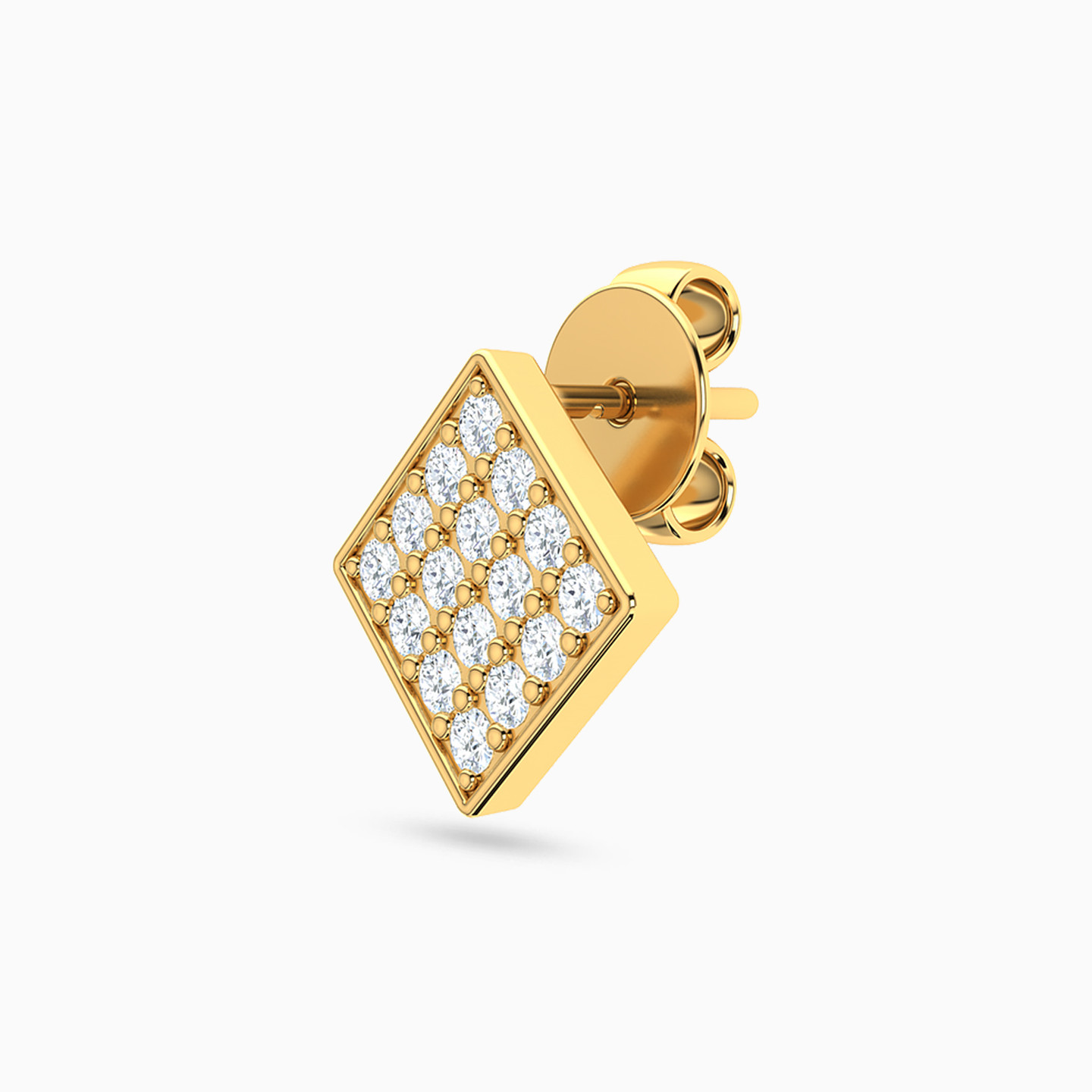 18K Gold Cubic Zirconia Stud Earrings - 3