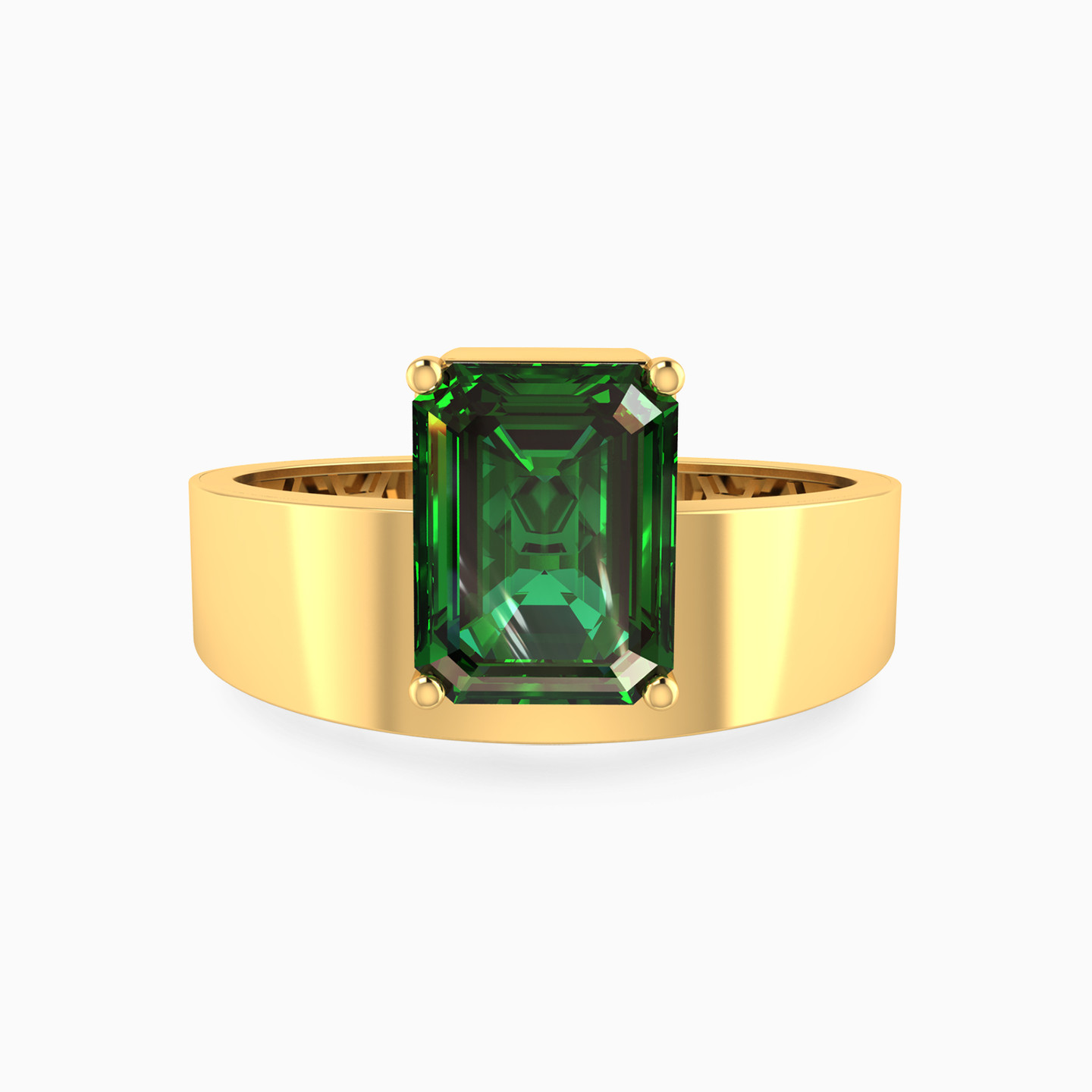 Rectangle Colored Stones Ring in 18K Gold