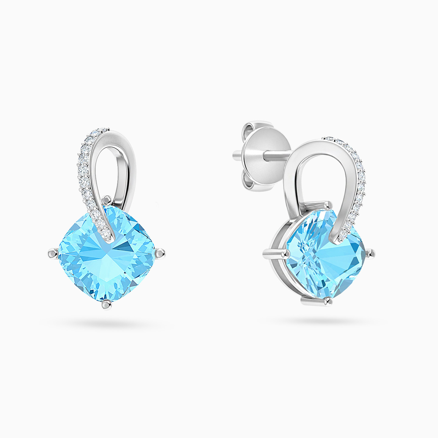 Circle Diamond & Colored Stones Drop Earrings in 18K Gold - 3 Circle Diamond & Colored Stones Drop Earrings in 18K Gold - 3