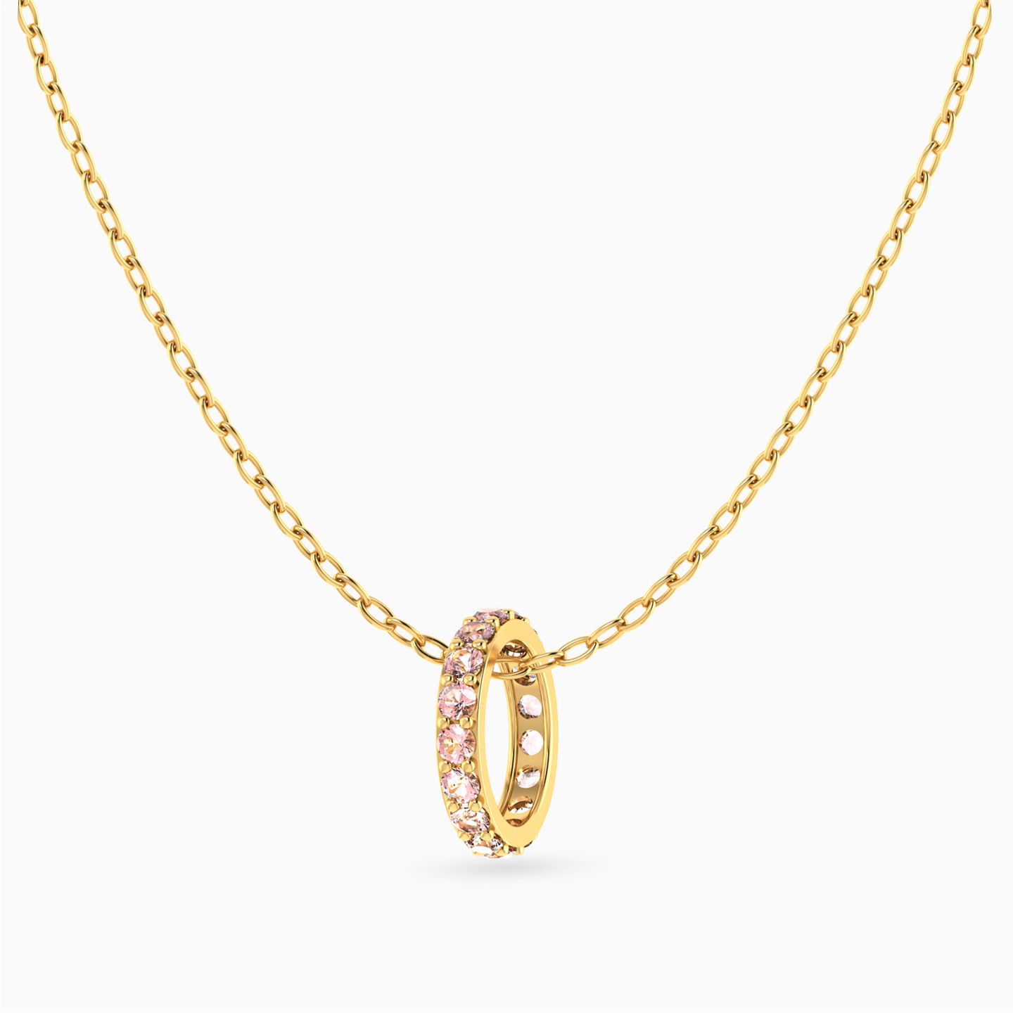 Circle Rose Stone Necklace In 14K Gold Circle Rose Stone Necklace In 14K Gold