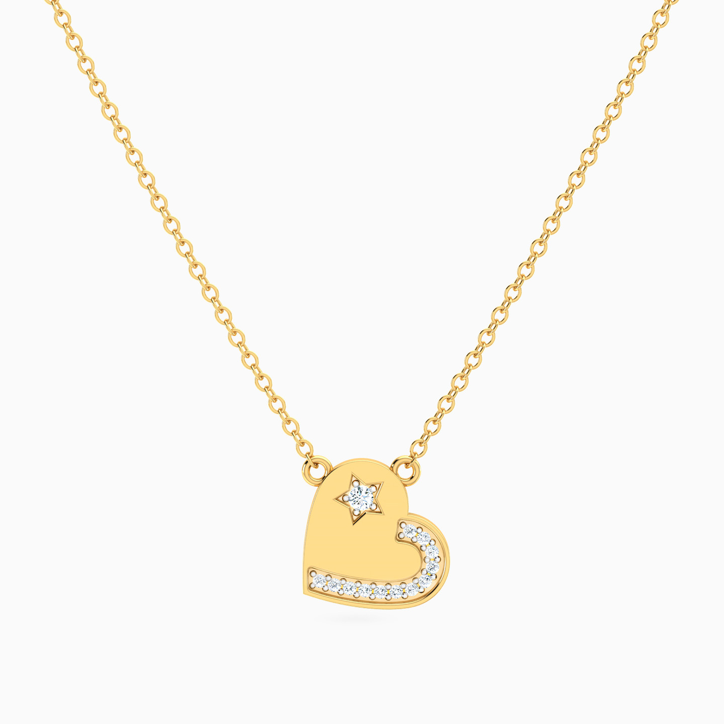 18K Gold Diamond Pendant Necklace