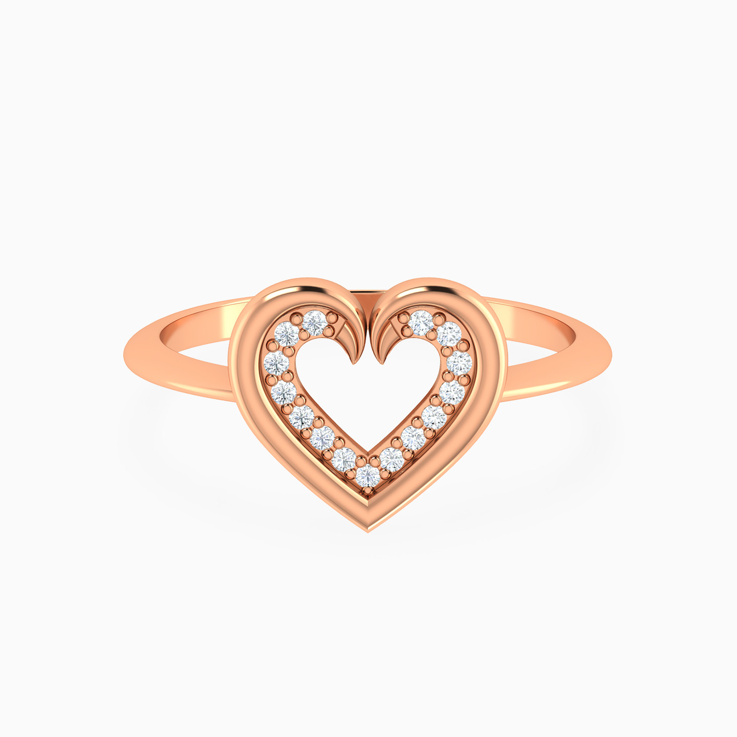 خاتم ذهب قلب عيار 18 قيراط مزين بالألماس خاتم ذهب قلب عيار 18 قيراط مزين بالألماس