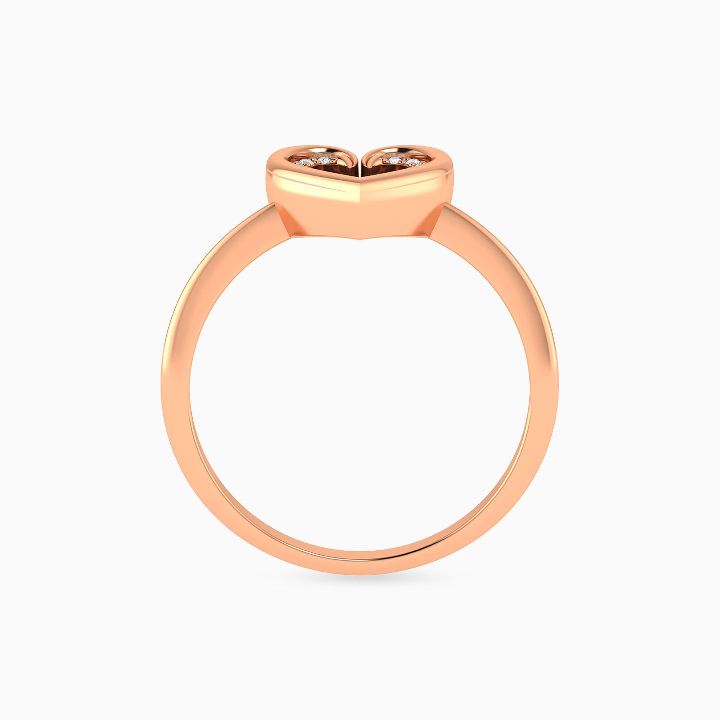 خاتم ذهب قلب عيار 18 قيراط مزين بالألماس - 3 خاتم ذهب قلب عيار 18 قيراط مزين بالألماس - 3