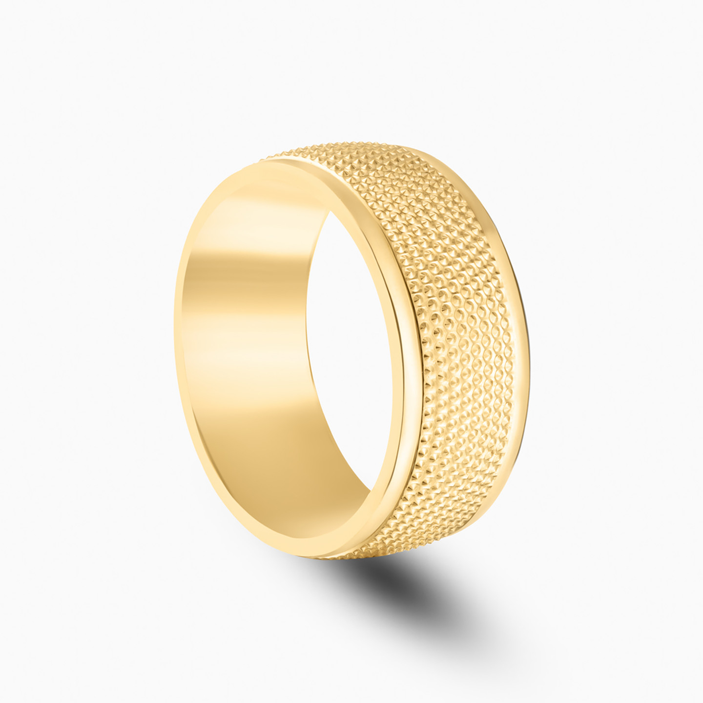 Textured Wedding Band in 18K Gold - Size 15 - 2