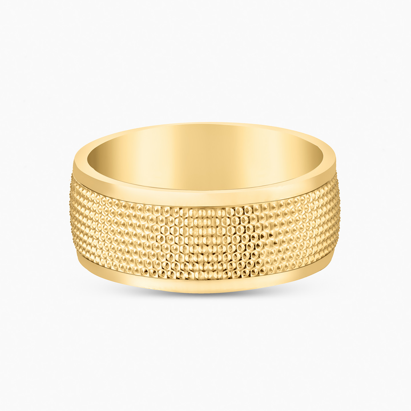 Textured Wedding Band in 18K Gold - Size 15