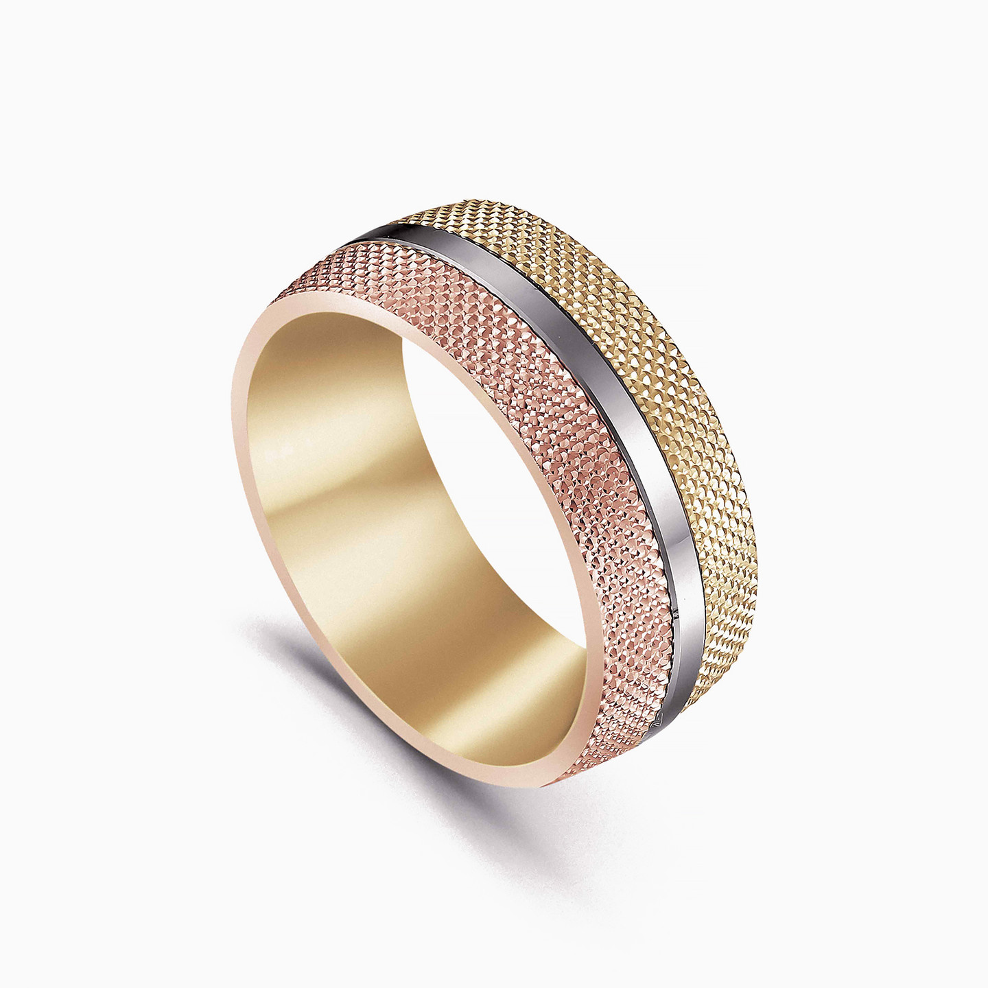 Textured Wedding Band in 18K Gold - Size 16 - 2