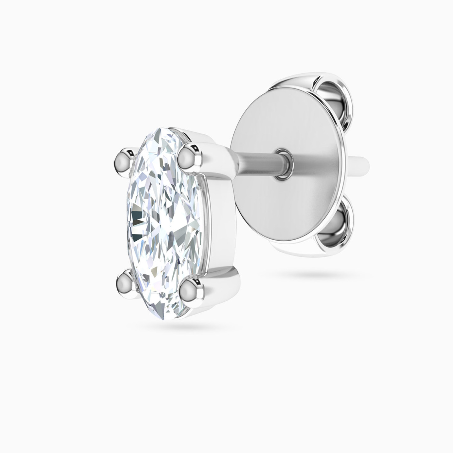 18K Gold Cubic Zirconia Stud Earrings - 3