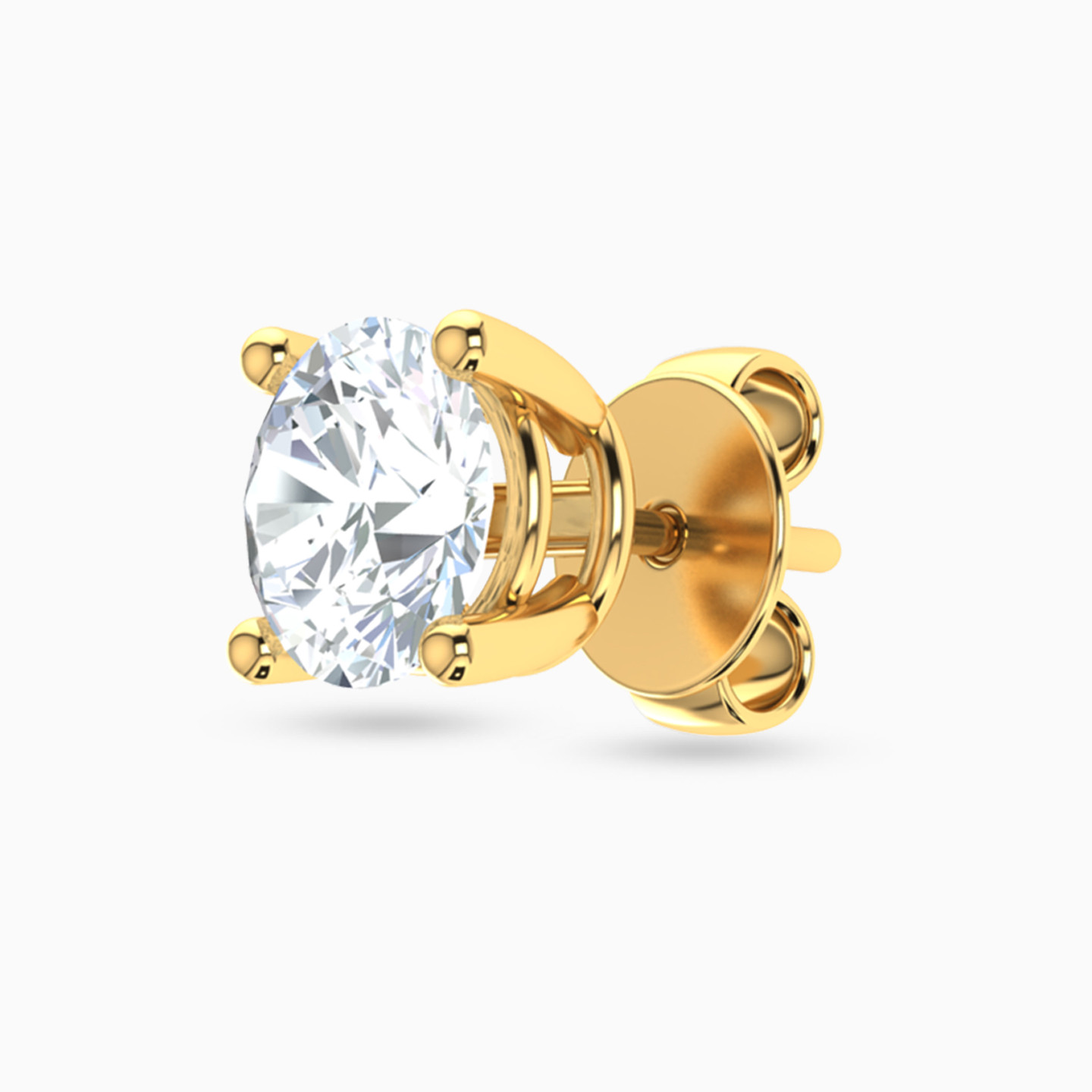 أقراط صغيرة ذهب دائرة عيار 18 قيراط مزينة بأحجار الزركون - 3 أقراط صغيرة ذهب دائرة عيار 18 قيراط مزينة بأحجار الزركون - 3