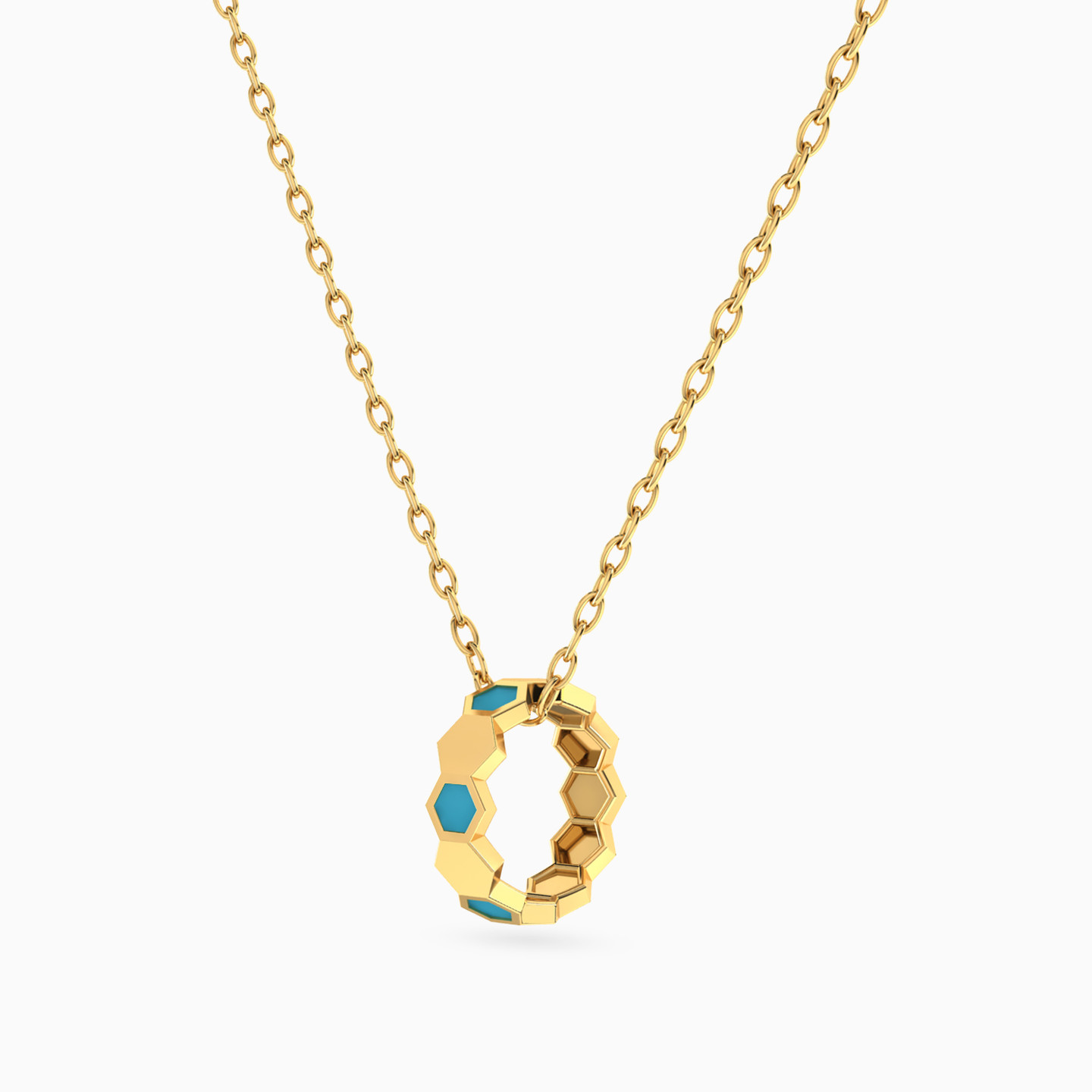 14K Gold Enamel Coated Pendant Necklace - 2