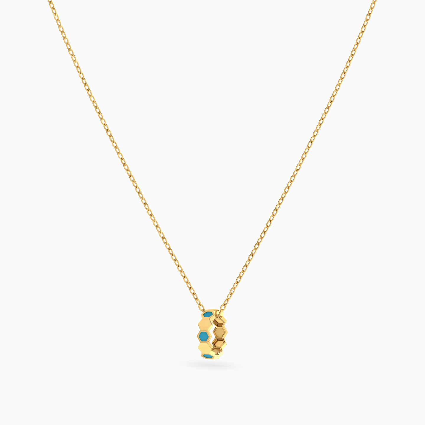 14K Gold Enamel Coated Pendant Necklace - 3