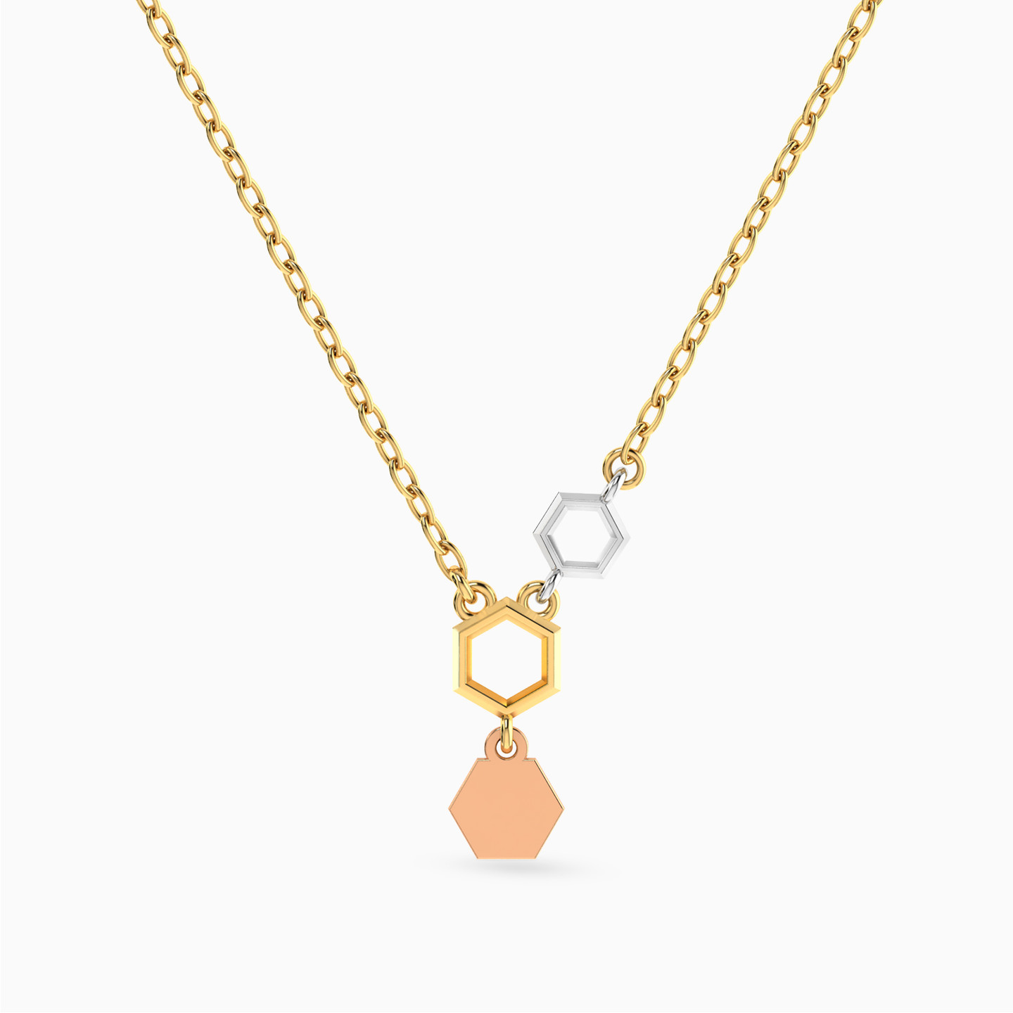 Hexagon Necklace In 14K Gold Hexagon Necklace In 14K Gold