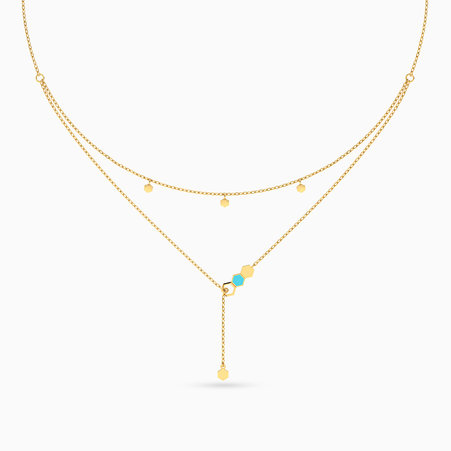 14K Gold Enamel Coated Pendant Necklace - 3