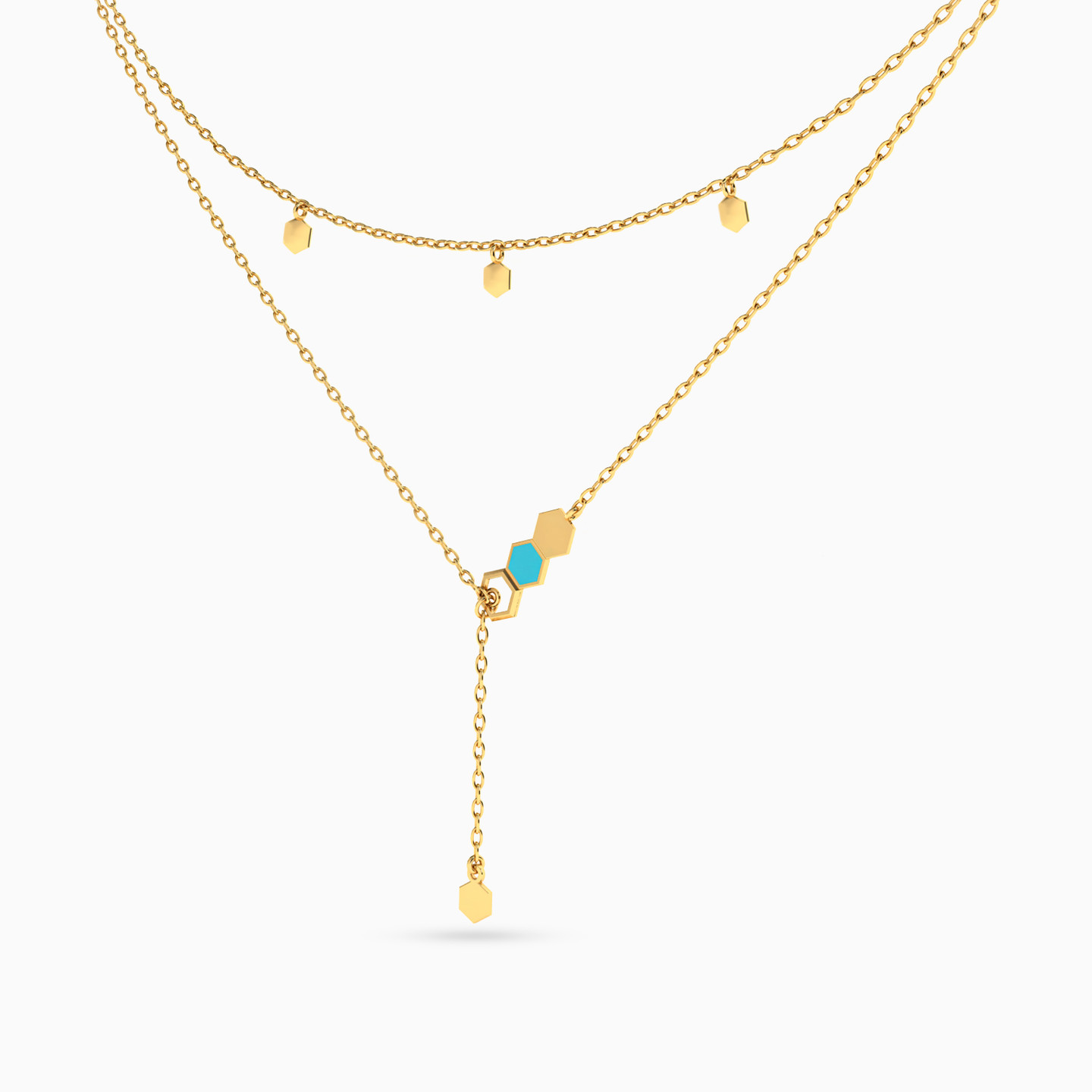 Circle Enamel Coated Necklace In 14K Gold - 2 Circle Enamel Coated Necklace In 14K Gold - 2