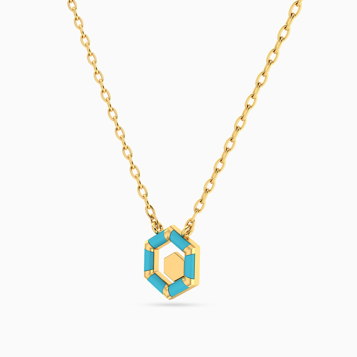 14K Gold Enamel Coated Pendant Necklace - 2