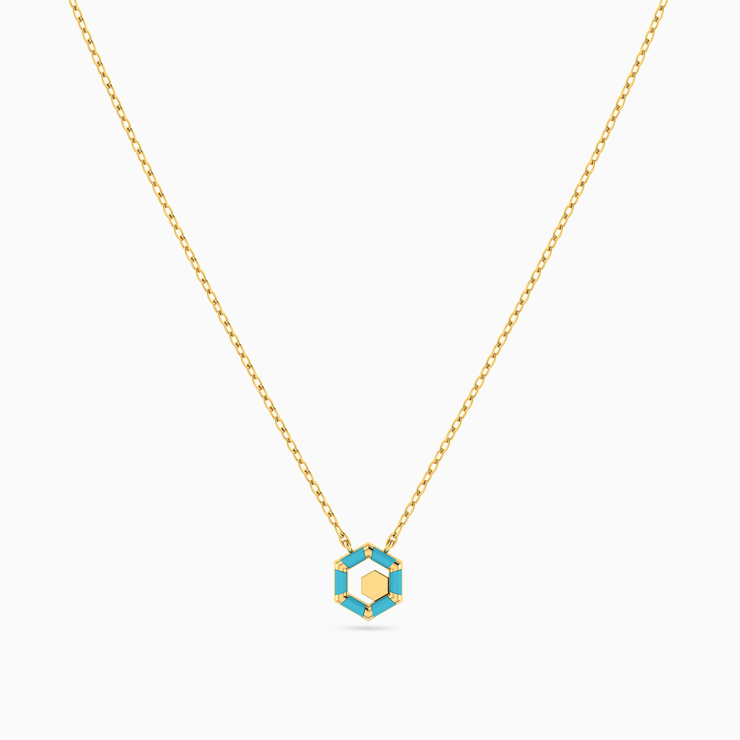 14K Gold Enamel Coated Pendant Necklace - 3