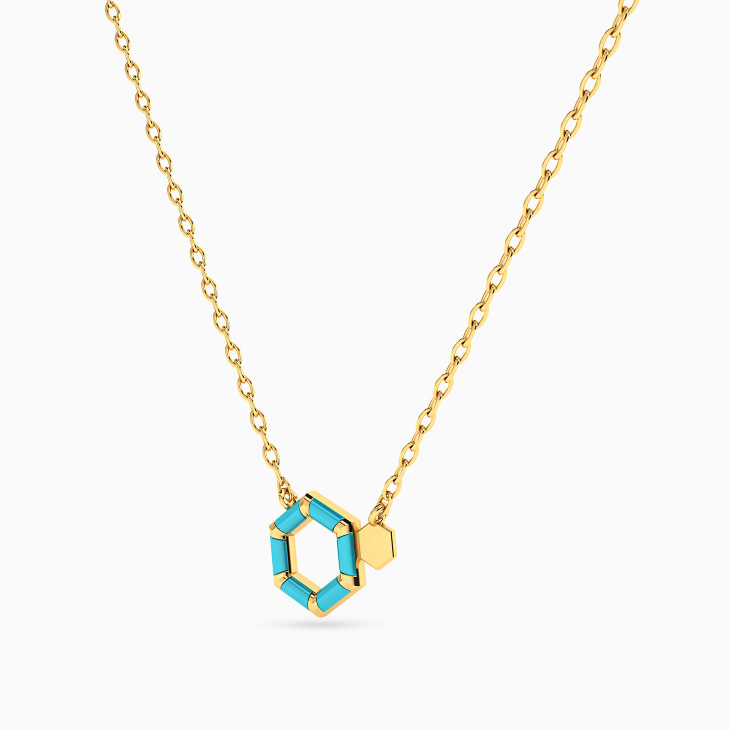 14K Gold Enamel Coated Pendant Necklace - 2