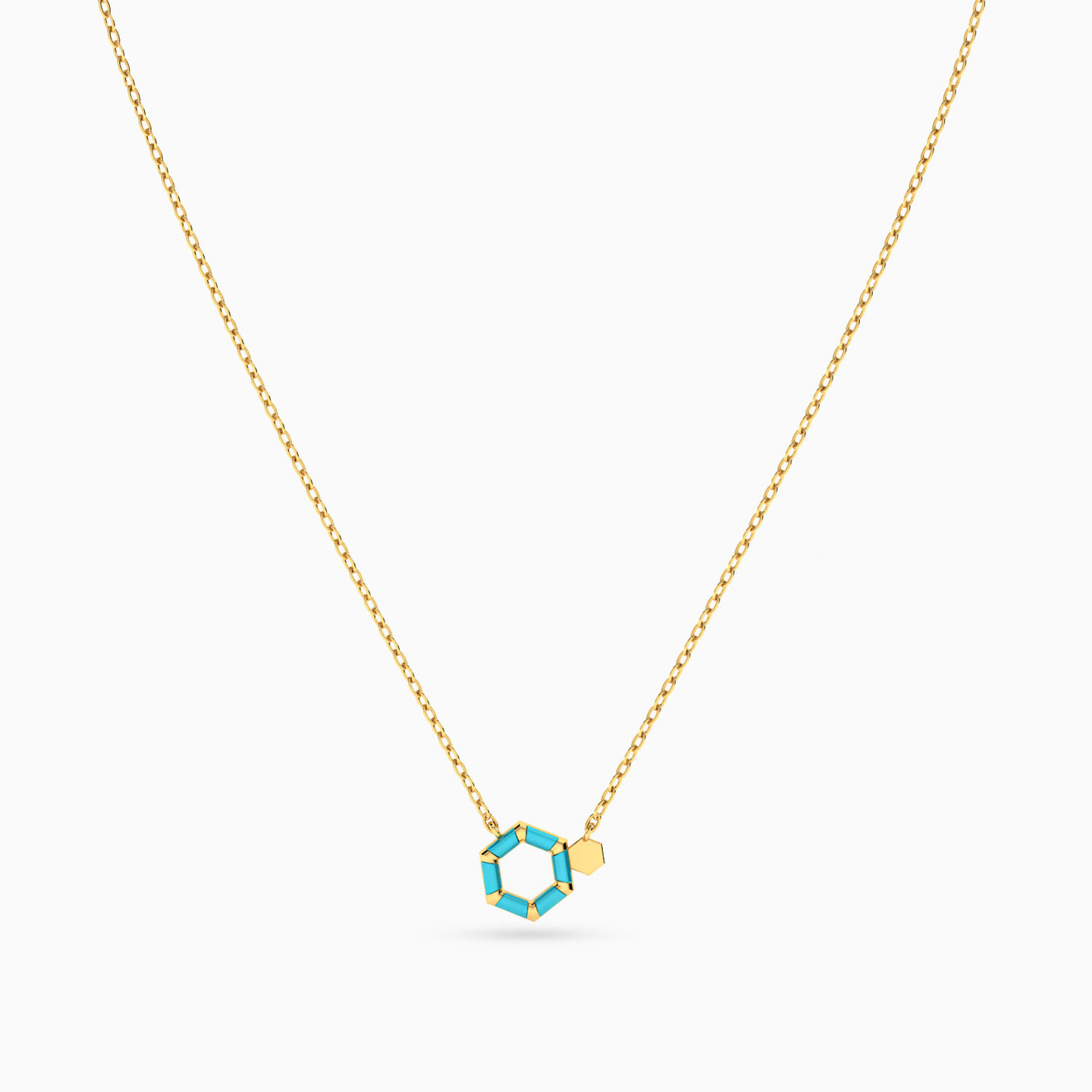 14K Gold Enamel Coated Pendant Necklace - 3