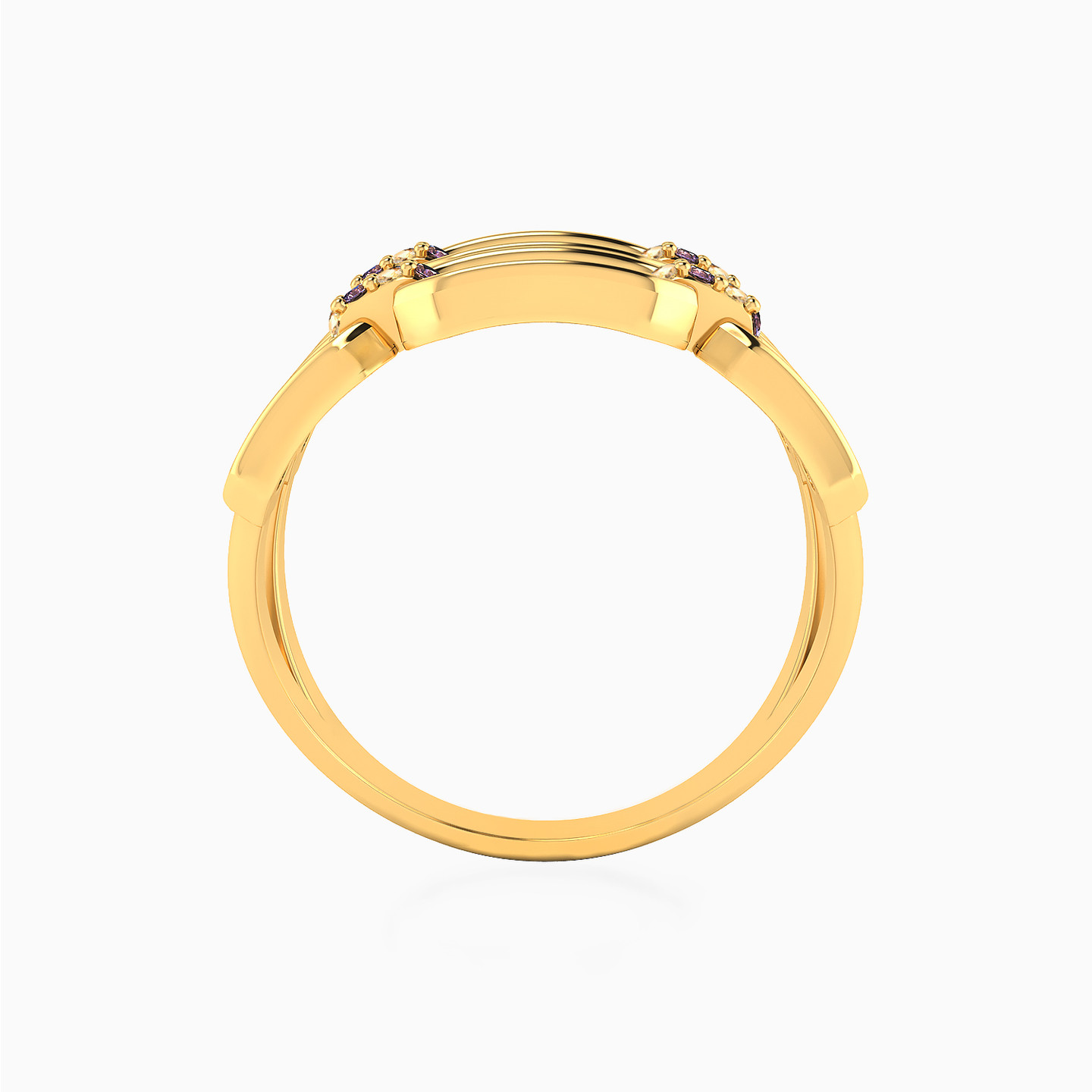 14K Gold Colored Stones Statement Ring - 3