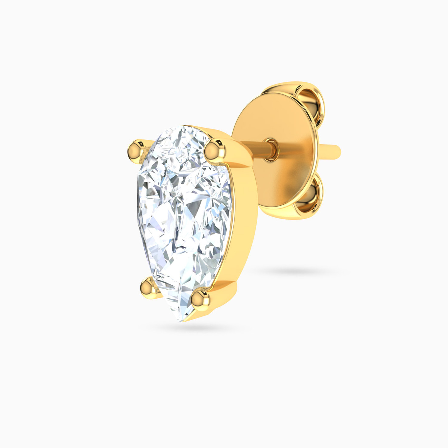 18K Gold Cubic Zirconia Stud Earrings - 3