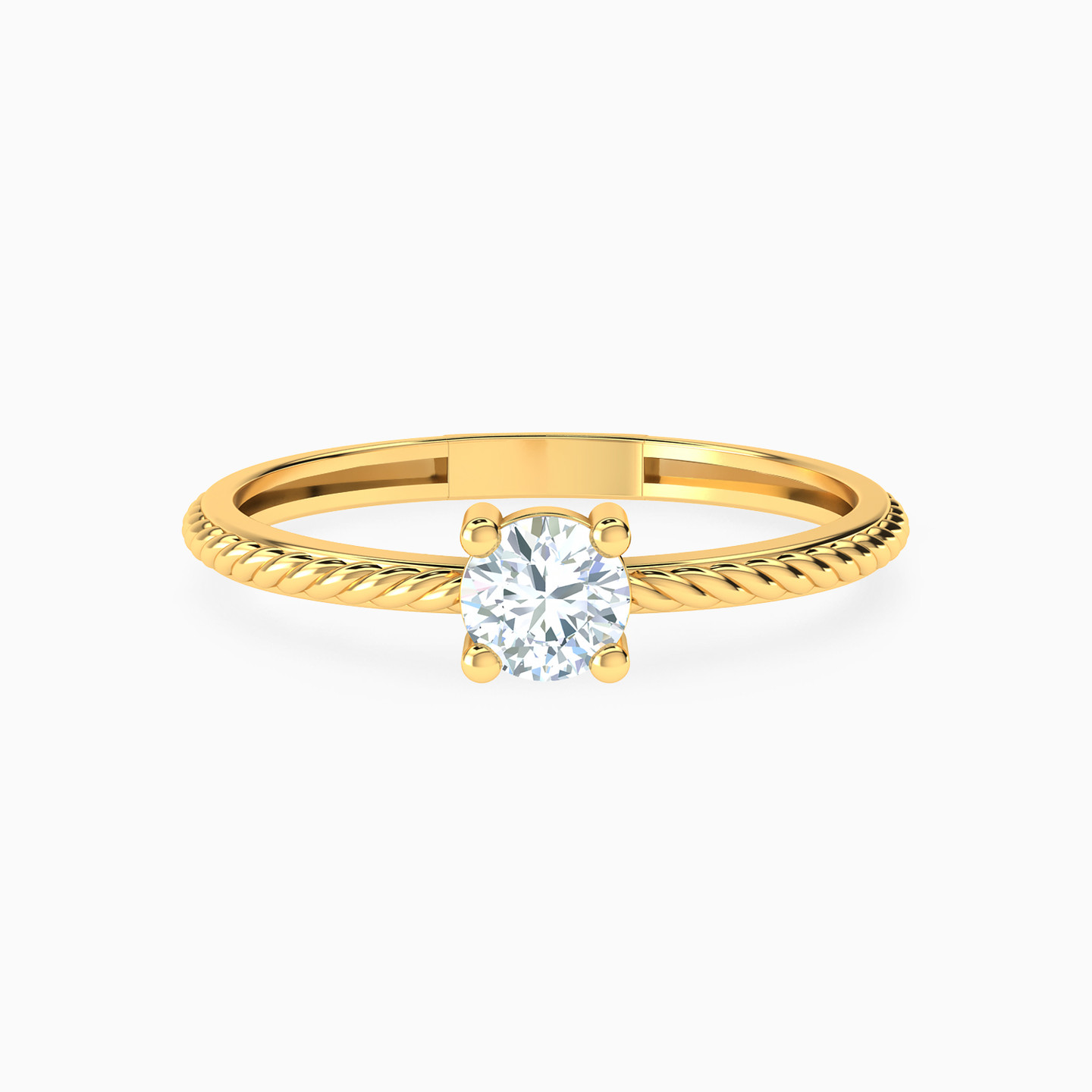 Circle Cubic Zirconia Ring in 18K Gold