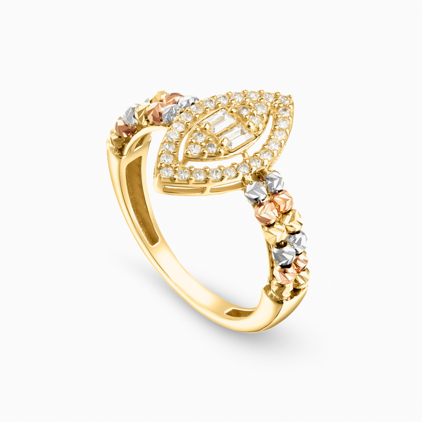 Marquise Cubic Zirconia Ring in 18K Gold - 2 Marquise Cubic Zirconia Ring in 18K Gold - 2