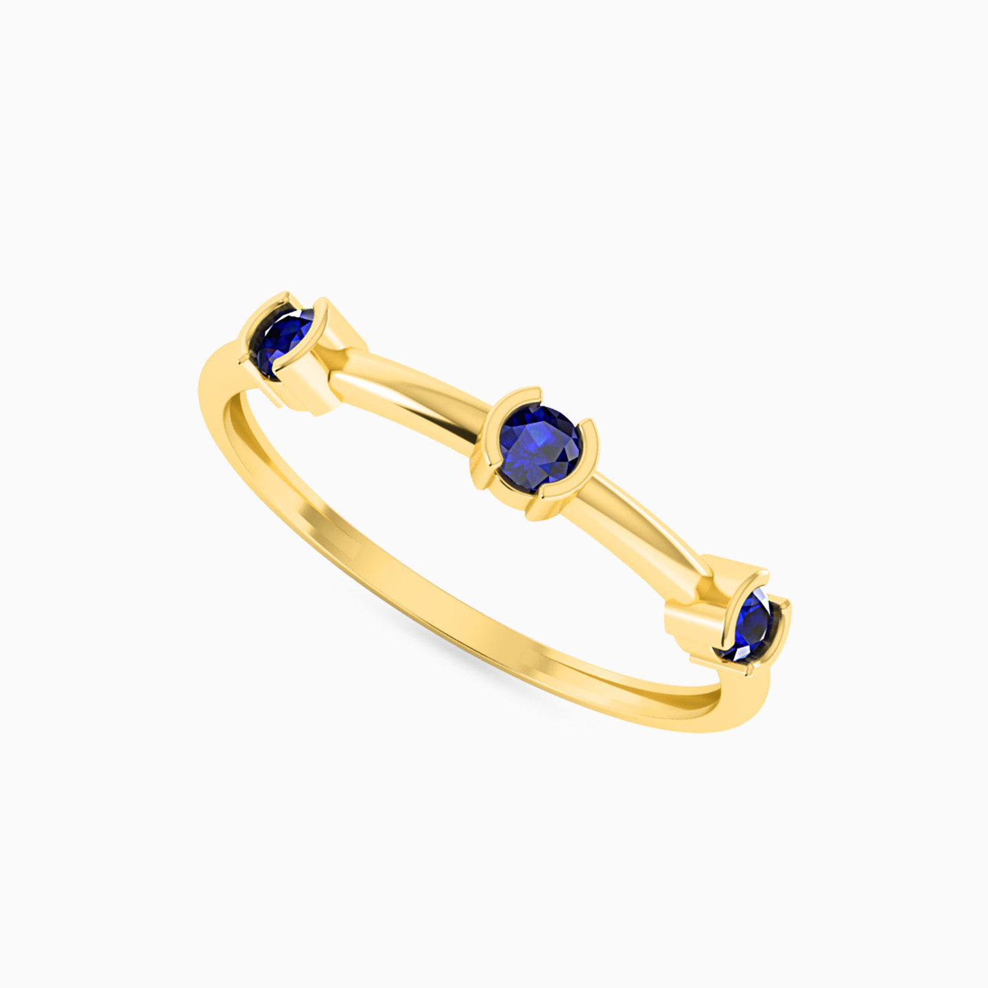 18K Gold Colored Stones Statement Ring - 2