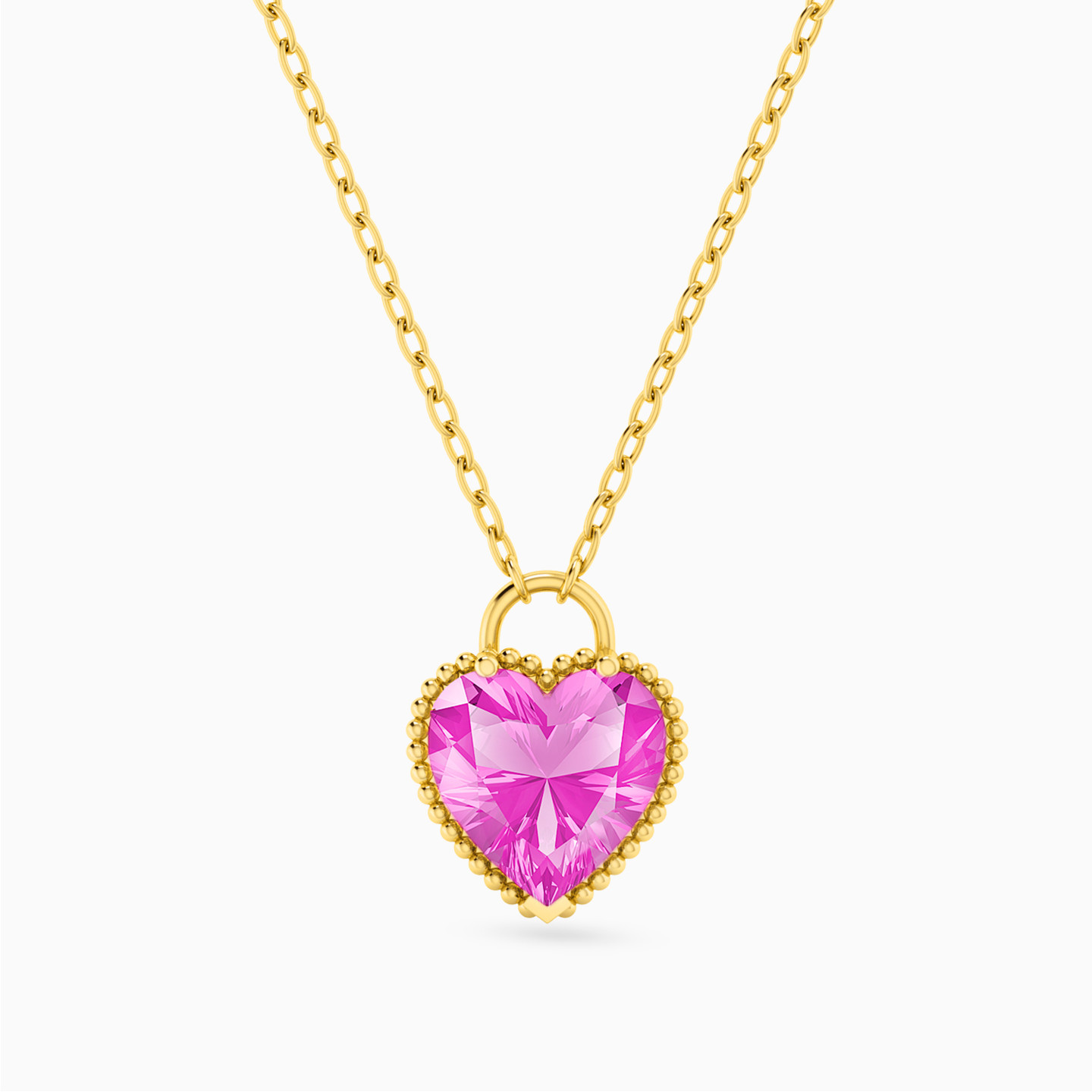 Heart Rose Stone Necklace in 18K Gold Heart Rose Stone Necklace in 18K Gold