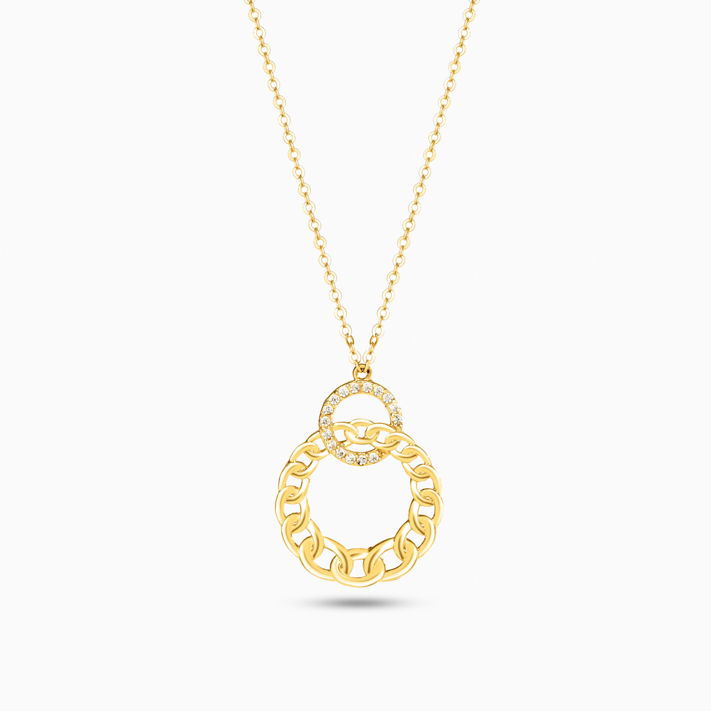 18K Gold Cubic Zirconia Pendant Necklace - 3