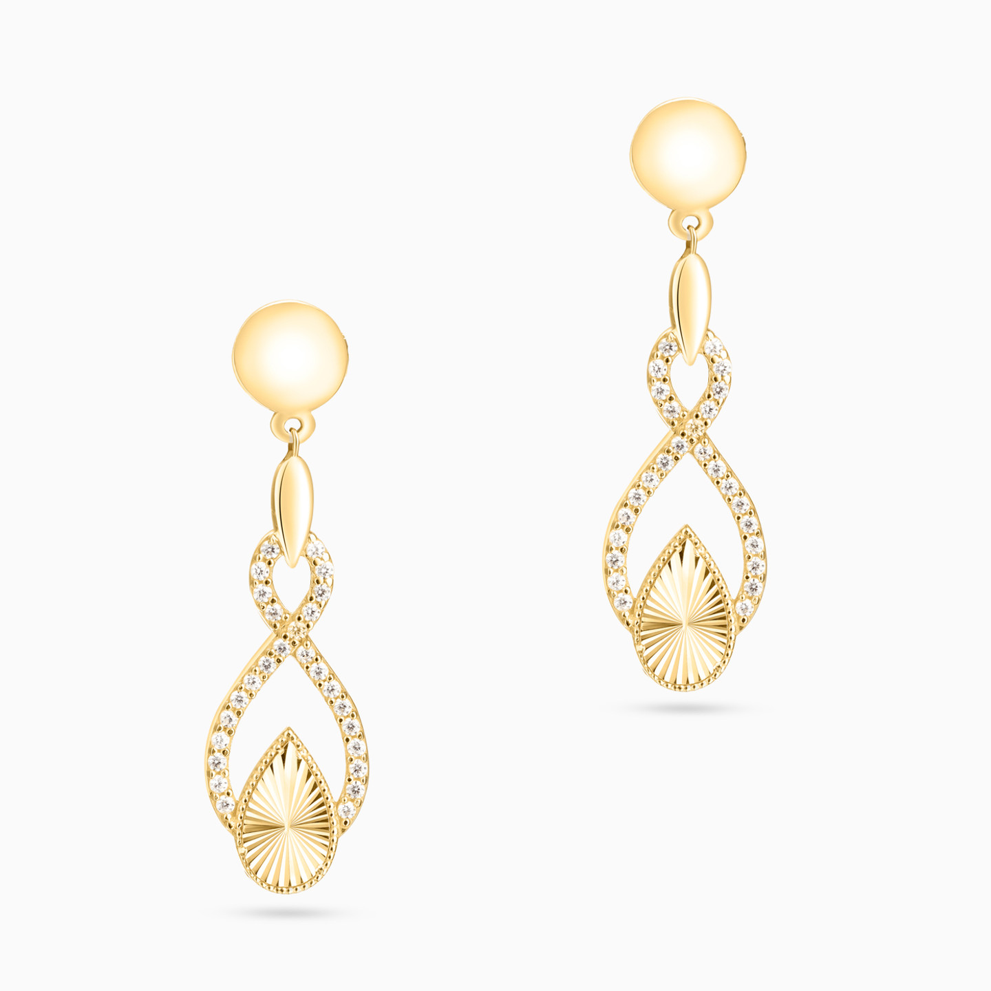 18K Gold Cubic Zirconia Drop Earring